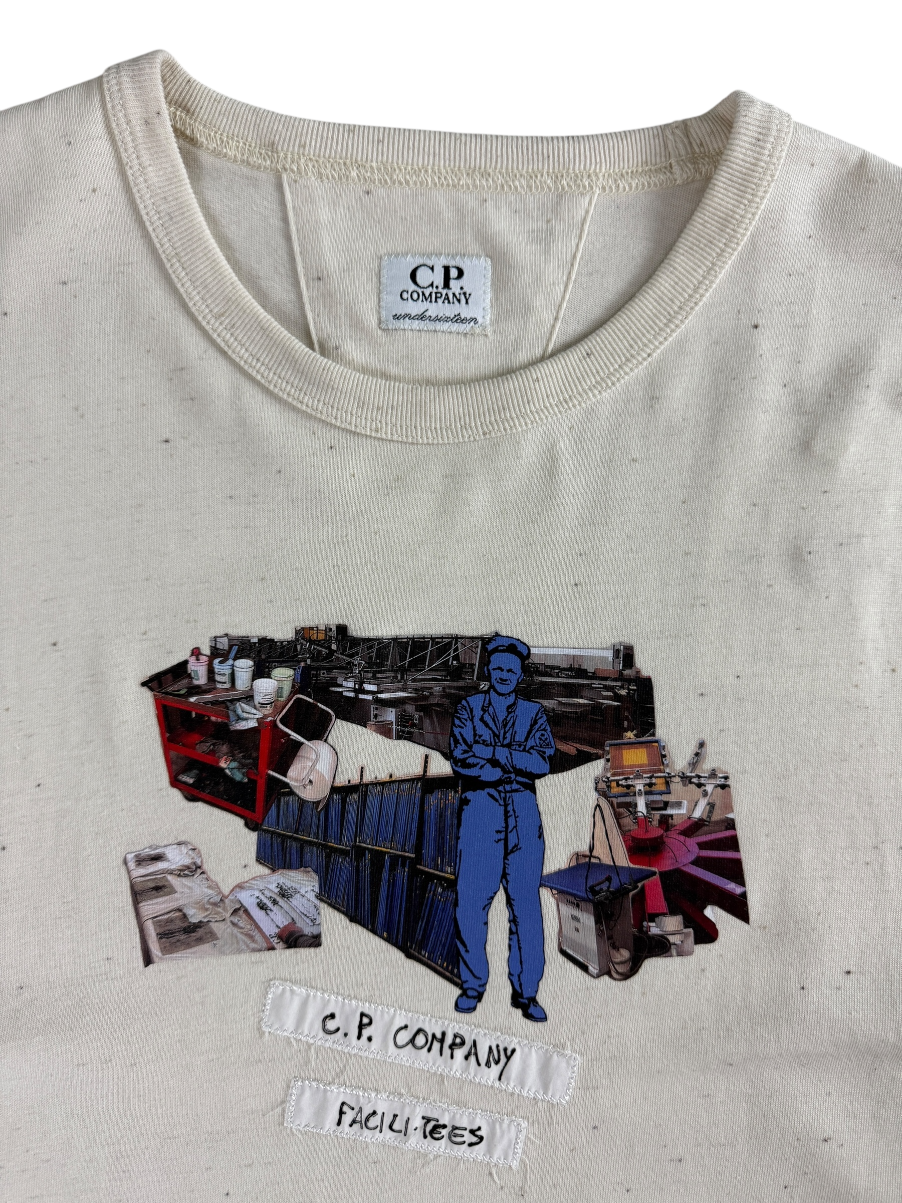 Veste C.P Company crème taille XS - Logo et étiquette