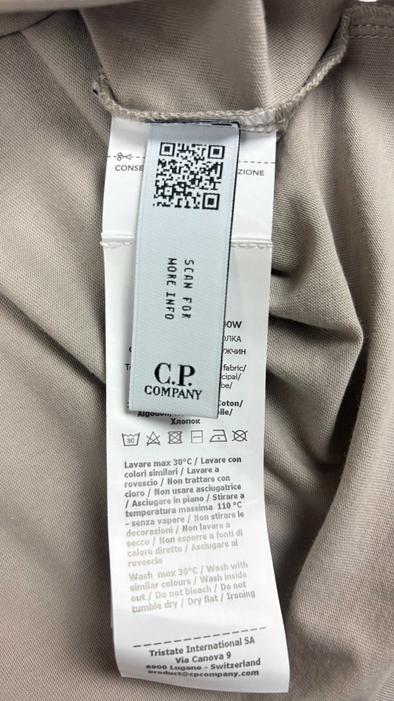 Veste C.P Company gris taille S - Logo et étiquette