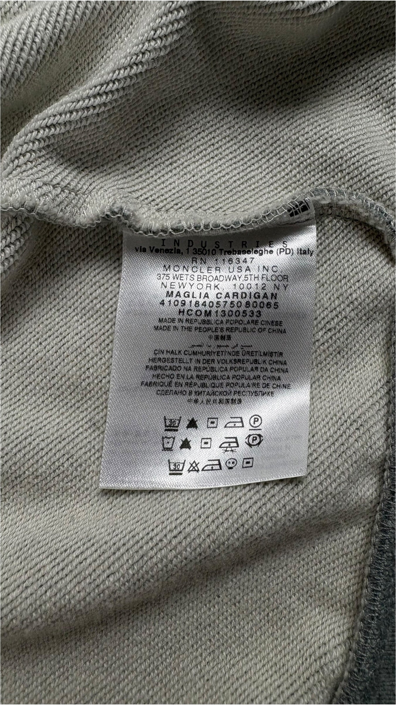 Cardigan Moncler noir gris taille L - vue 5/5