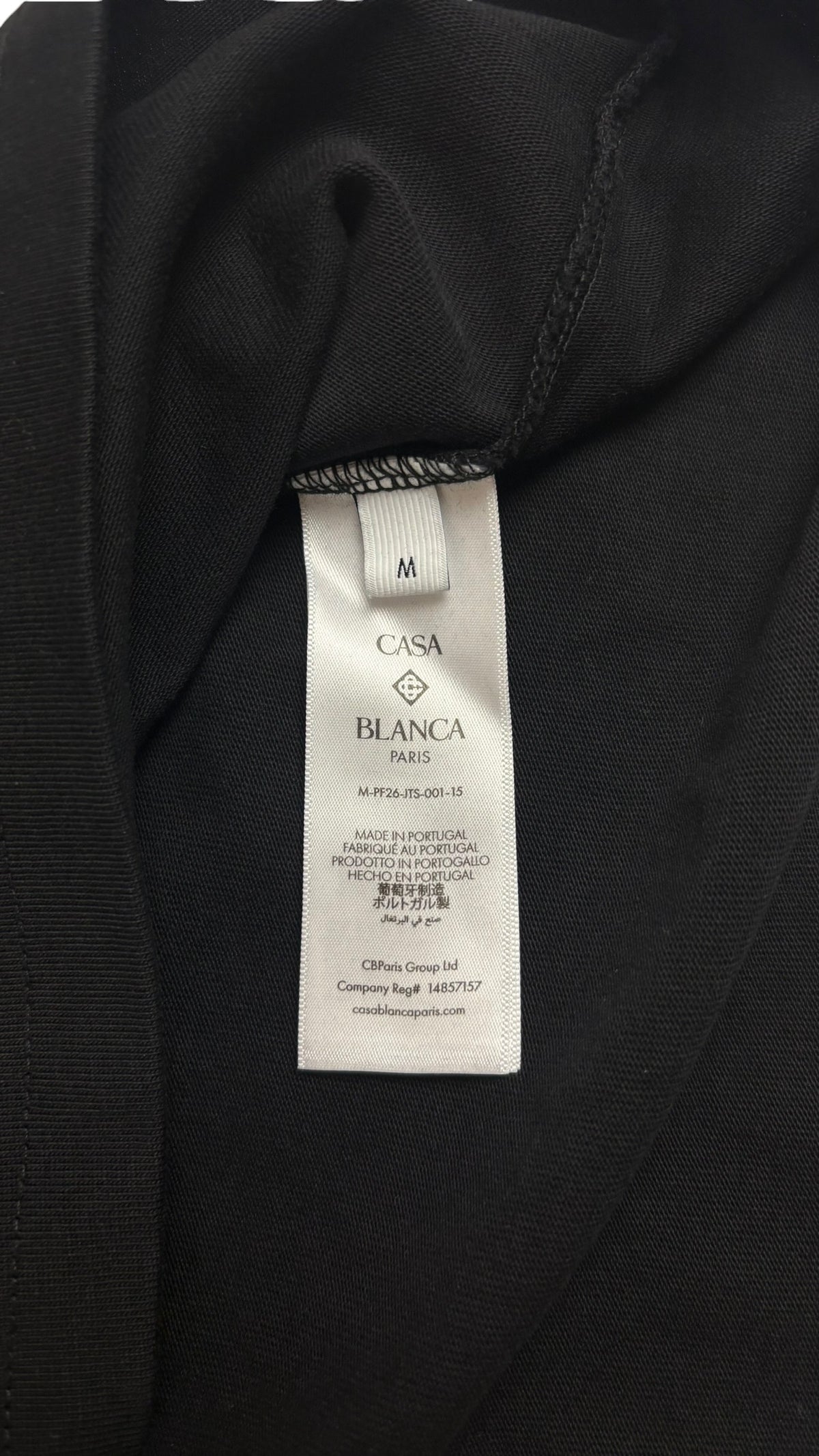 T-shirt Casablanca Classic coton bio noir neuf - vue 4/4