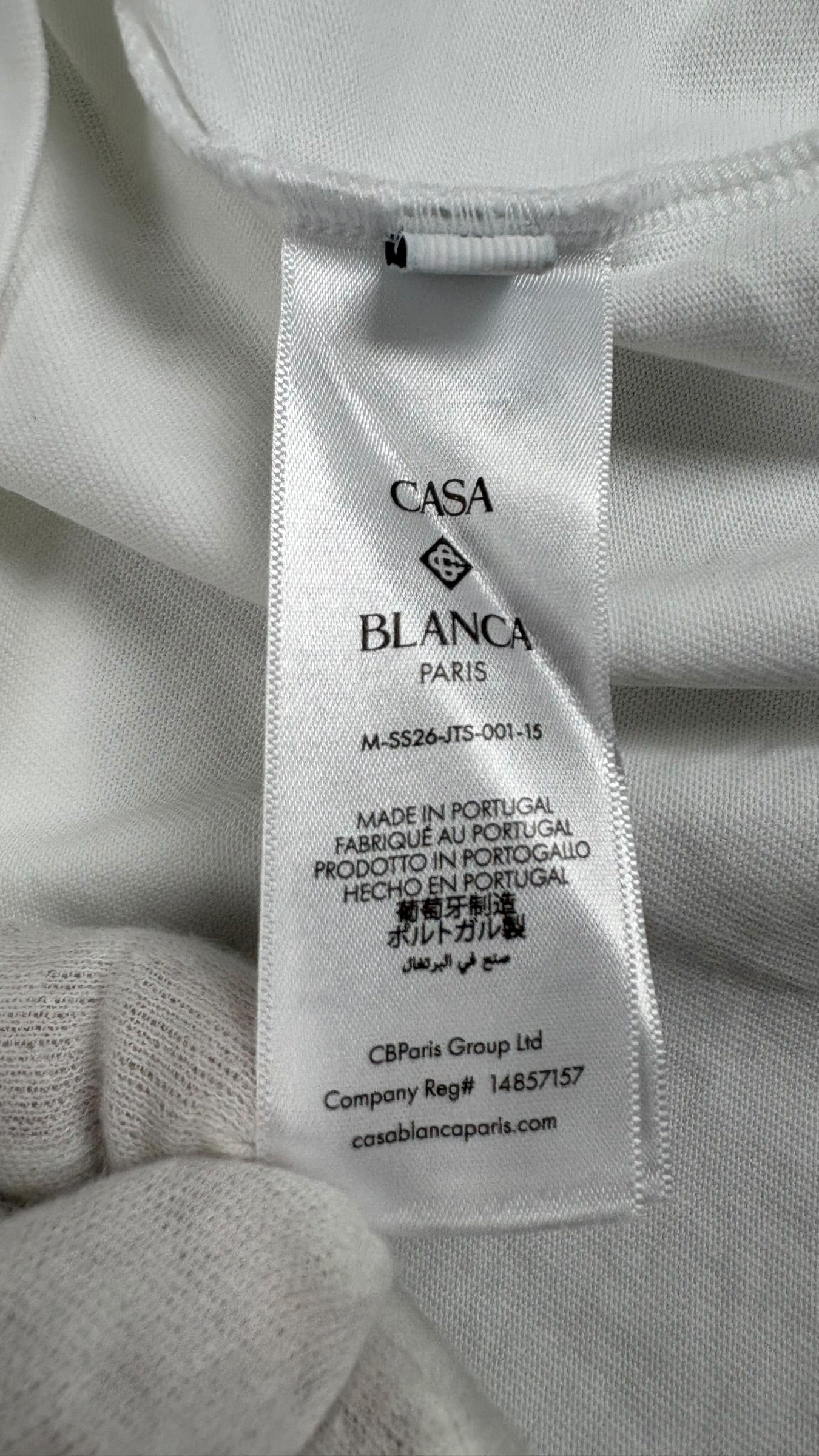 Veste Casablanca blanc taille M - Logo et étiquette