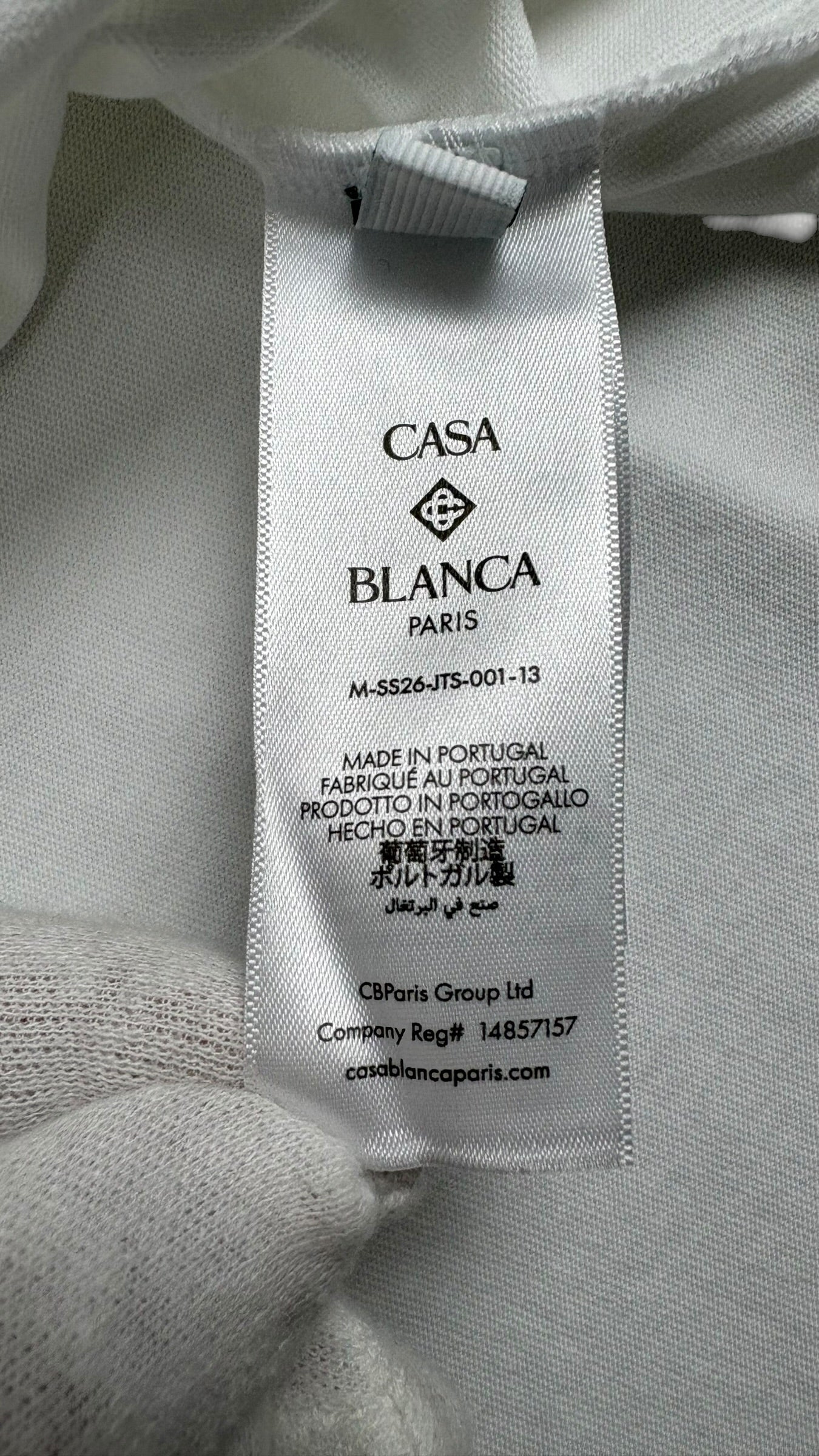 Veste Casablanca blanc taille S - Logo et étiquette