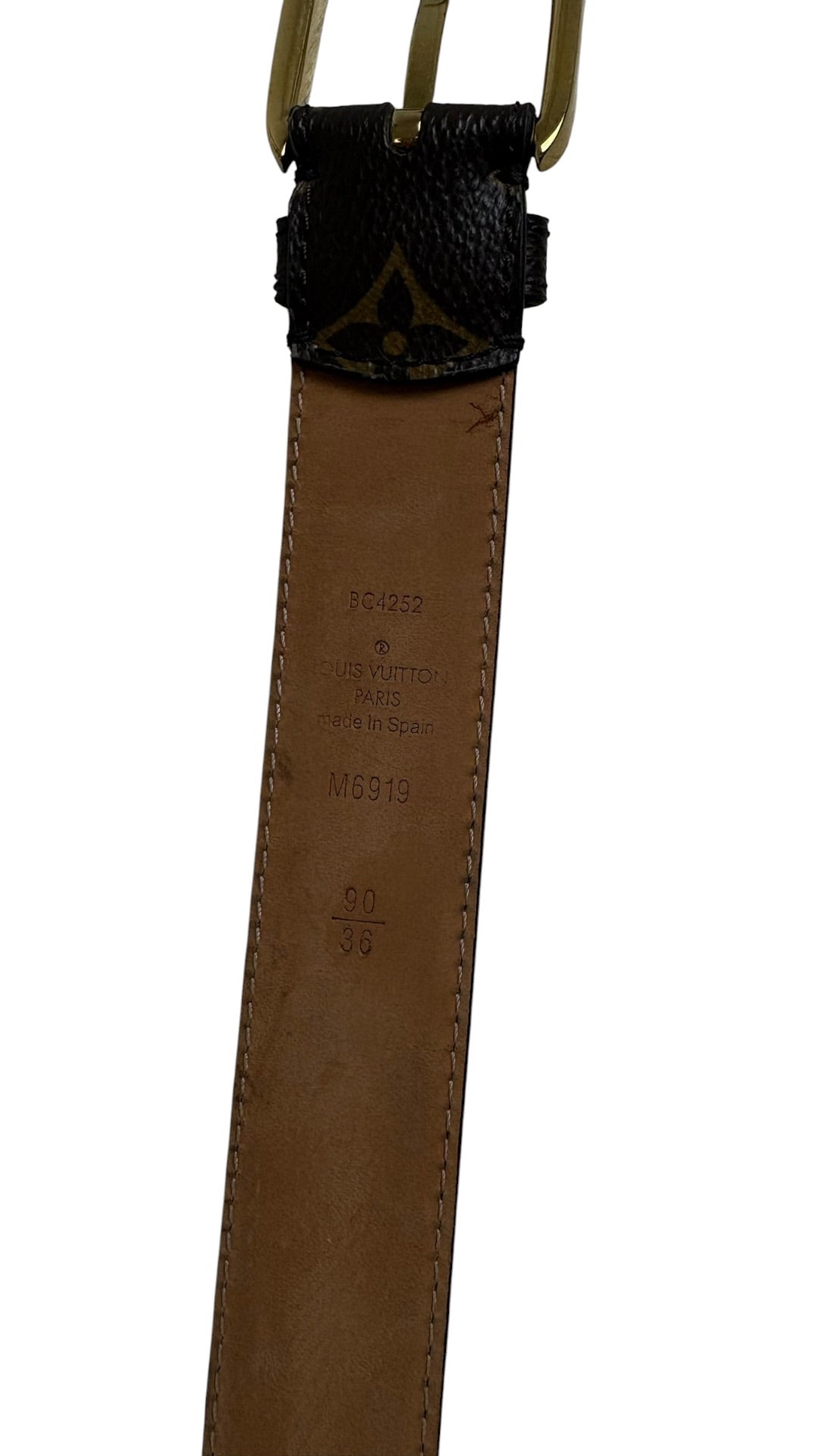 Ceinture Louis Vuitton Toile Monogram marron 100 cm authentique - logo | Authentique NB08