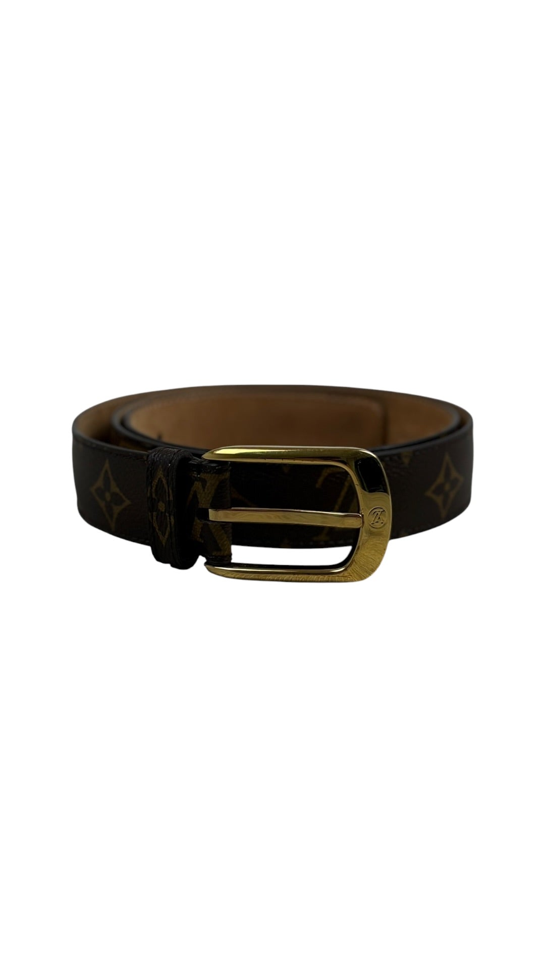 Ceinture Louis Vuitton Toile Monogram marron 100 cm authentique - vue face | Authentique NB08
