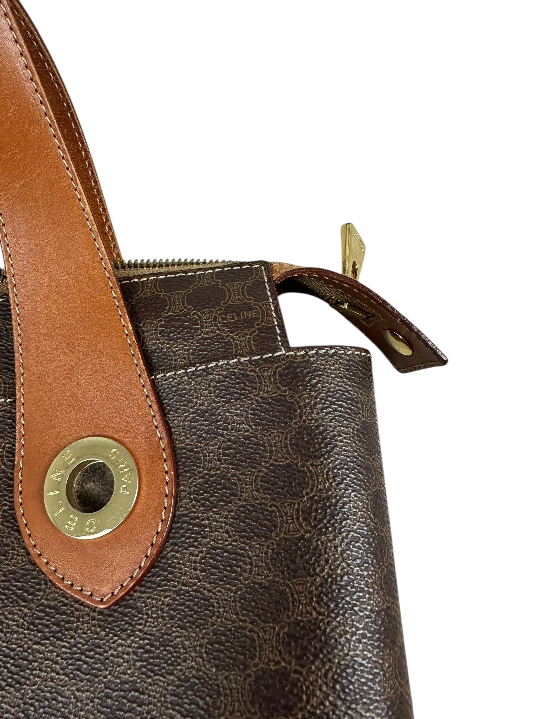 Sac Celine marron taille GM - Vue côté