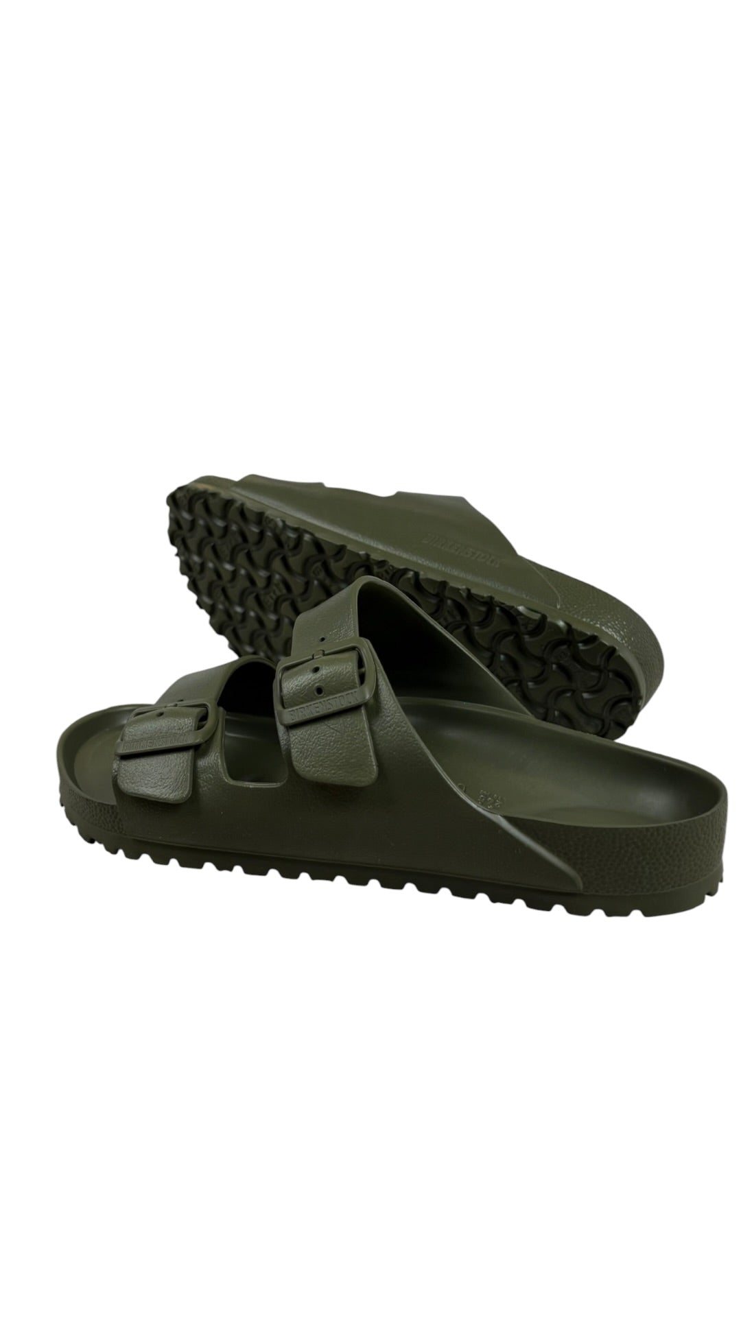 Claquette Birkenstock Arizona EVA kaki collection 2026 neuve avec étiquettes - vue dos | Authentique NB08