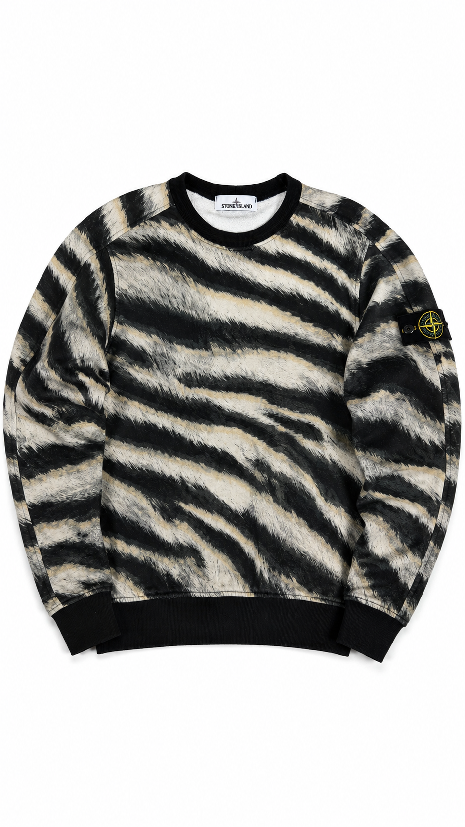 Crewneck Pull Stone Island Tiger Print Camouflage taille L - vue 1/4