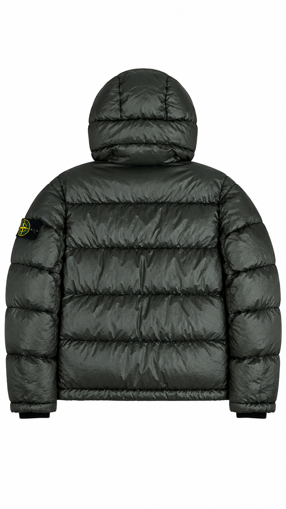 Doudoune à Capuche Stone Island Garment Dyed Down 26 GR X SQM N Vintage Gris Taille M – vue de dos – NB08 Shop