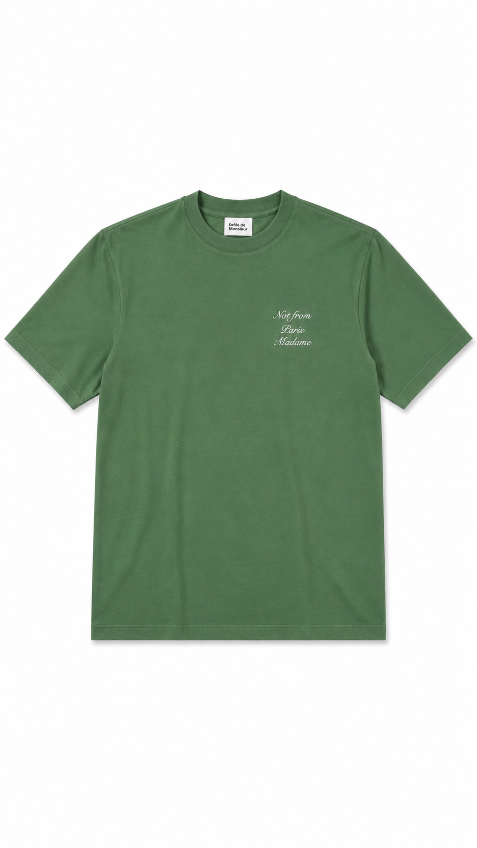 Tee-shirt Drôle De Monsieur Slogan Calligraphy vert - vue 1/4