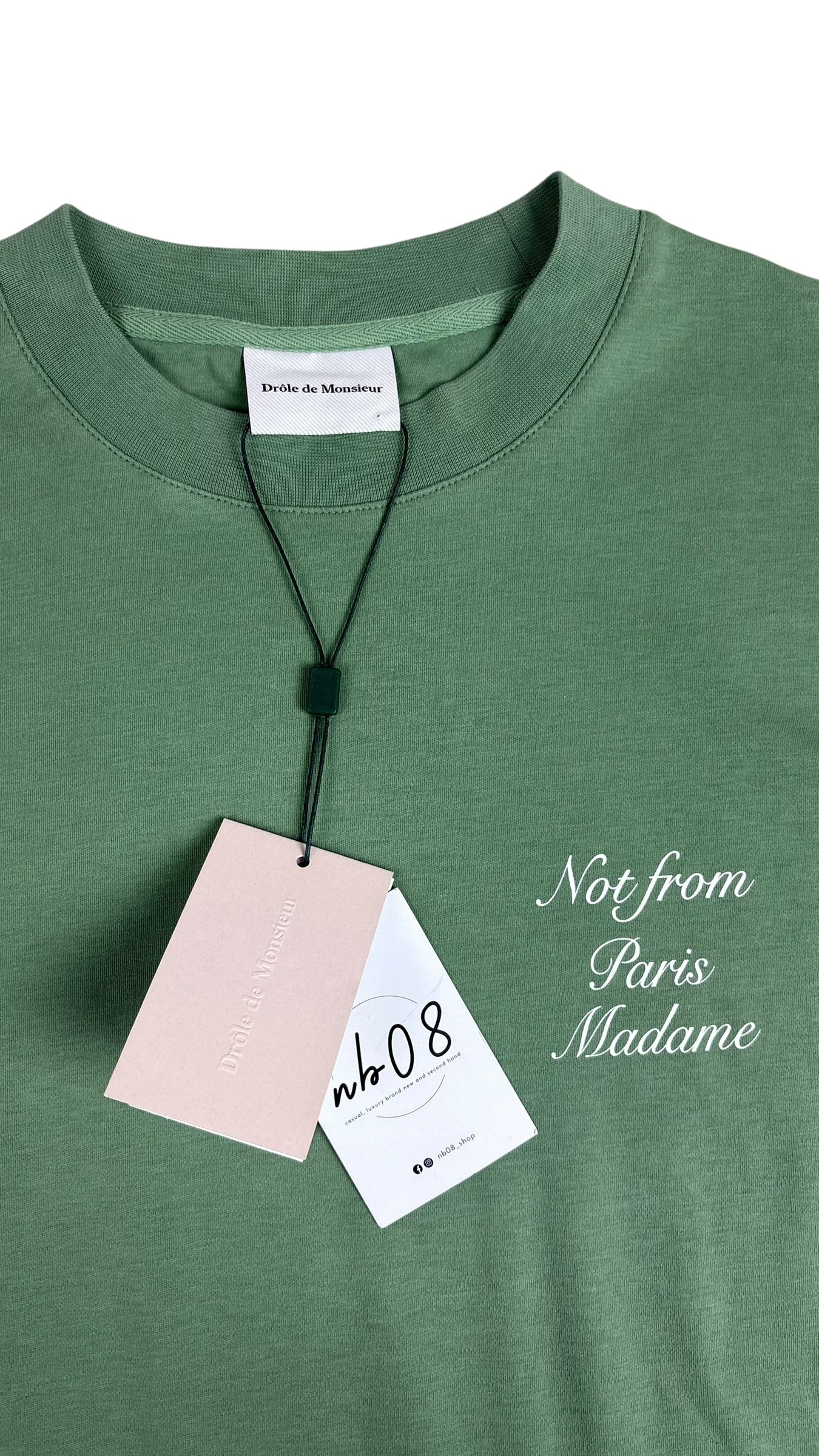 Tee-shirt Drôle De Monsieur Slogan Calligraphy vert - vue 2/4