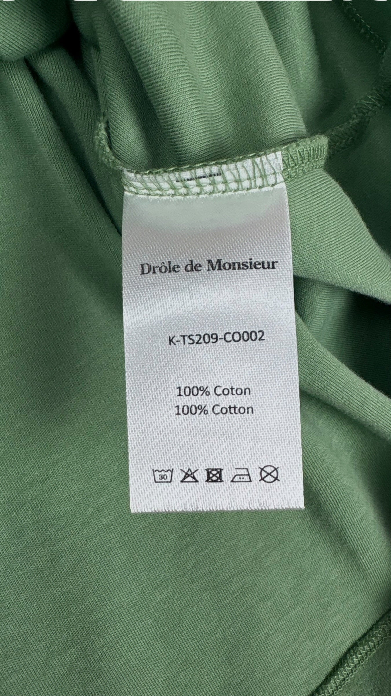 Tee-shirt Drôle De Monsieur Slogan Calligraphy vert - vue 4/4
