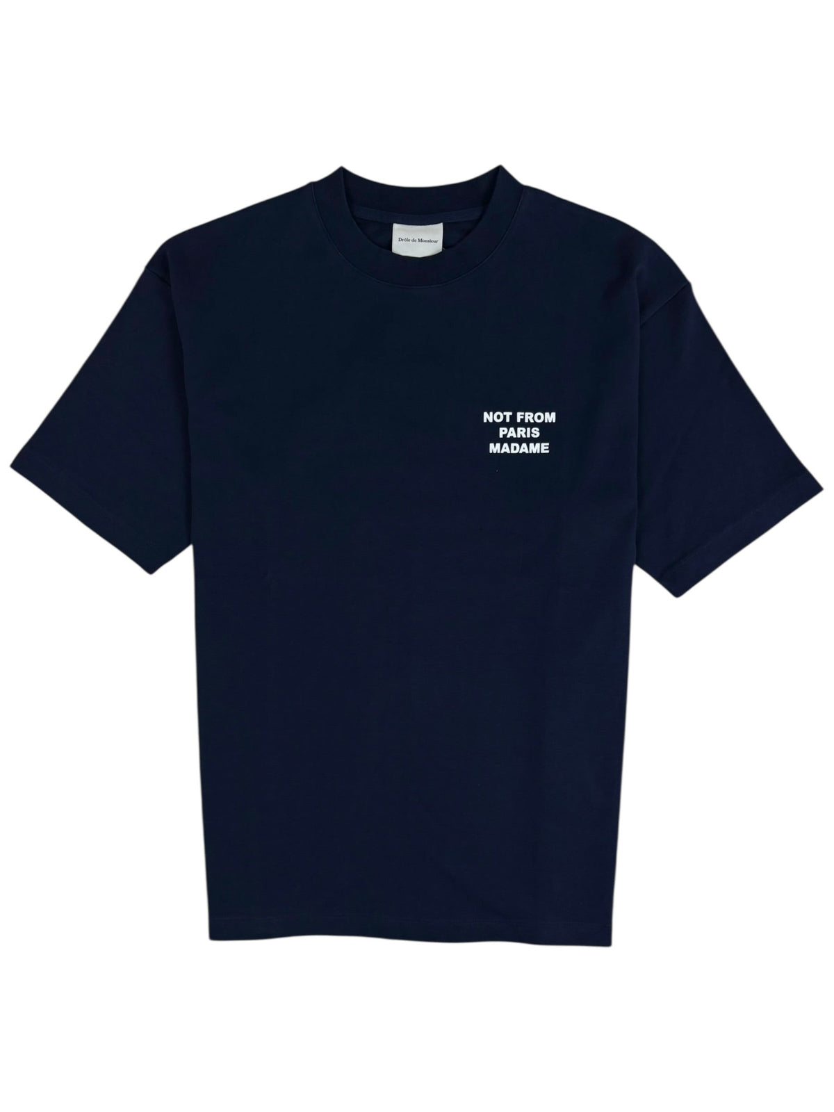 Tee-shirt Drôle De Monsieur Slogan noir, neuf, vue de dos — vue 2