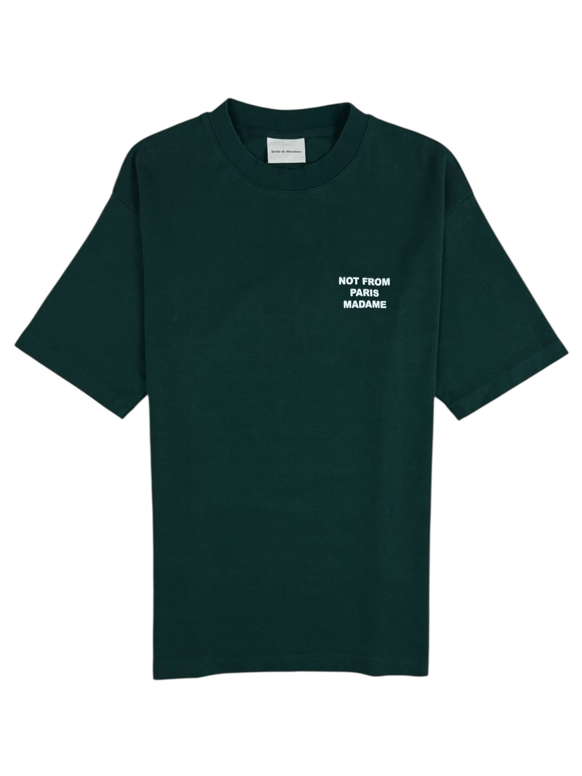Tee-shirt Drôle De Monsieur Slogan noir, neuf, détail étiquettes et finitions — vue 3