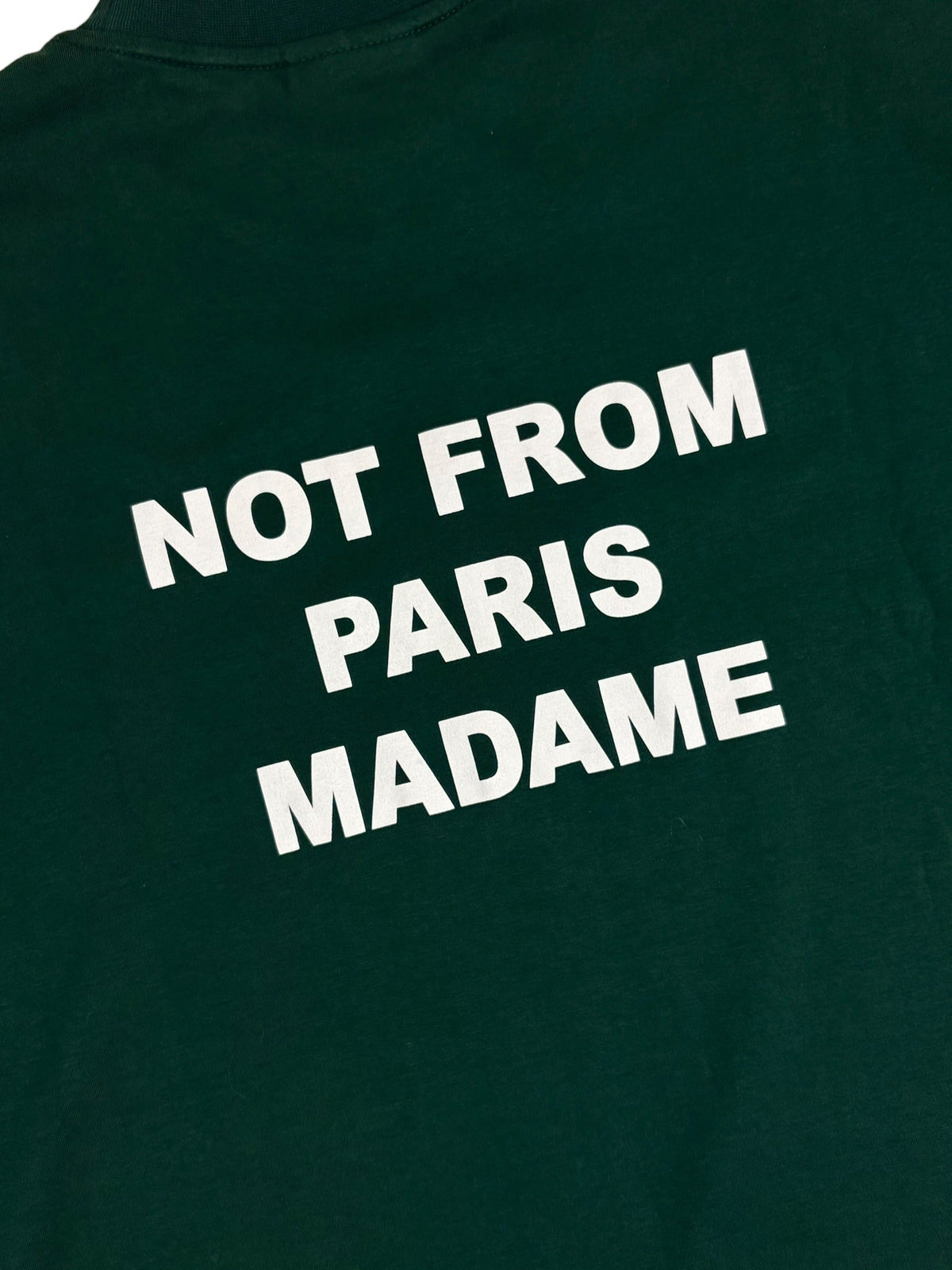 Tee-shirt Drôle De Monsieur Slogan vert, neuf, vue de dos — vue 7
