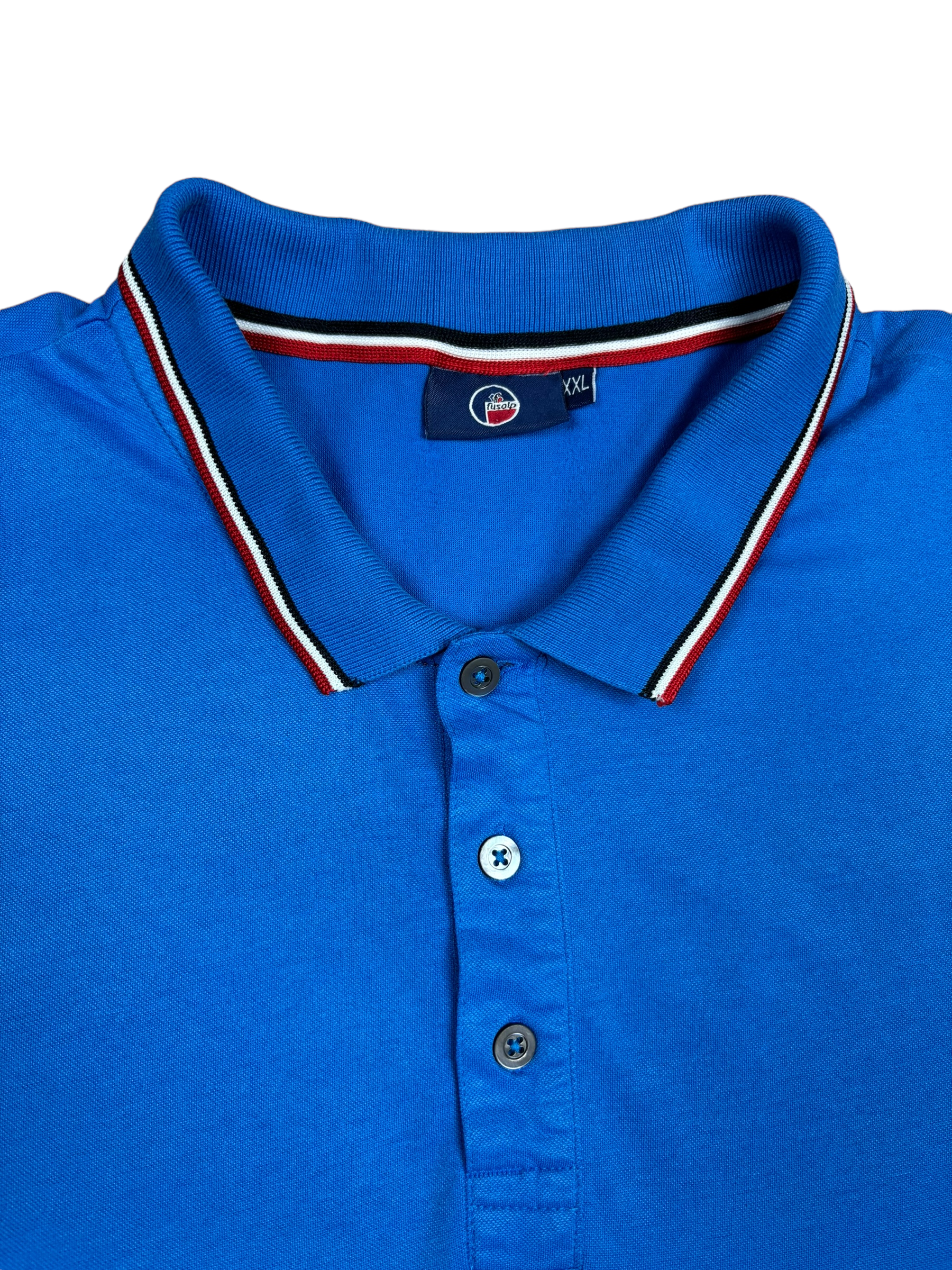 Polo Fusalp marine taille XXL - Logo et étiquette