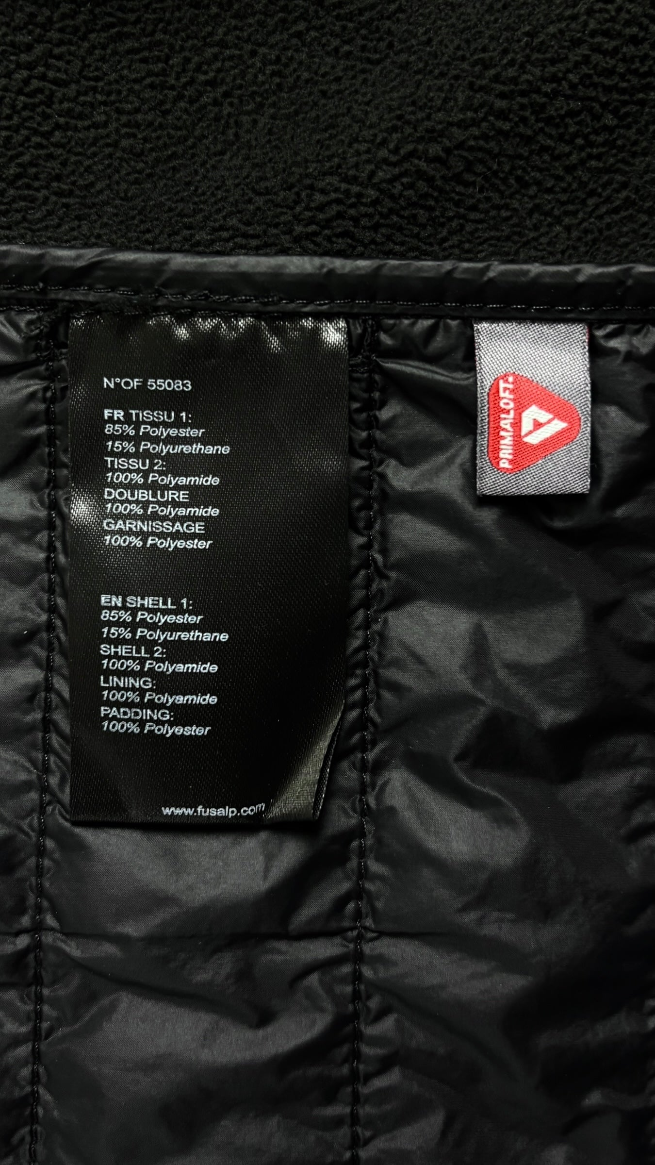Veste Fusalp noir taille S - Logo et étiquette