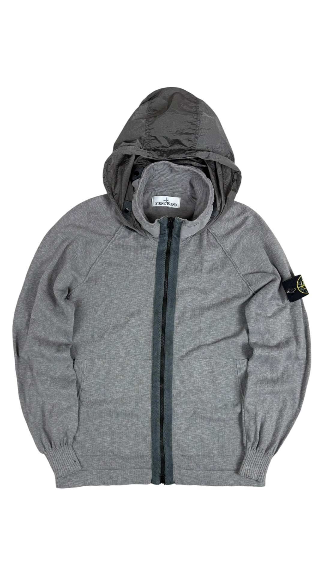 Gilet Stone Island gris taille L reconditionné - vue face | Authentique NB08