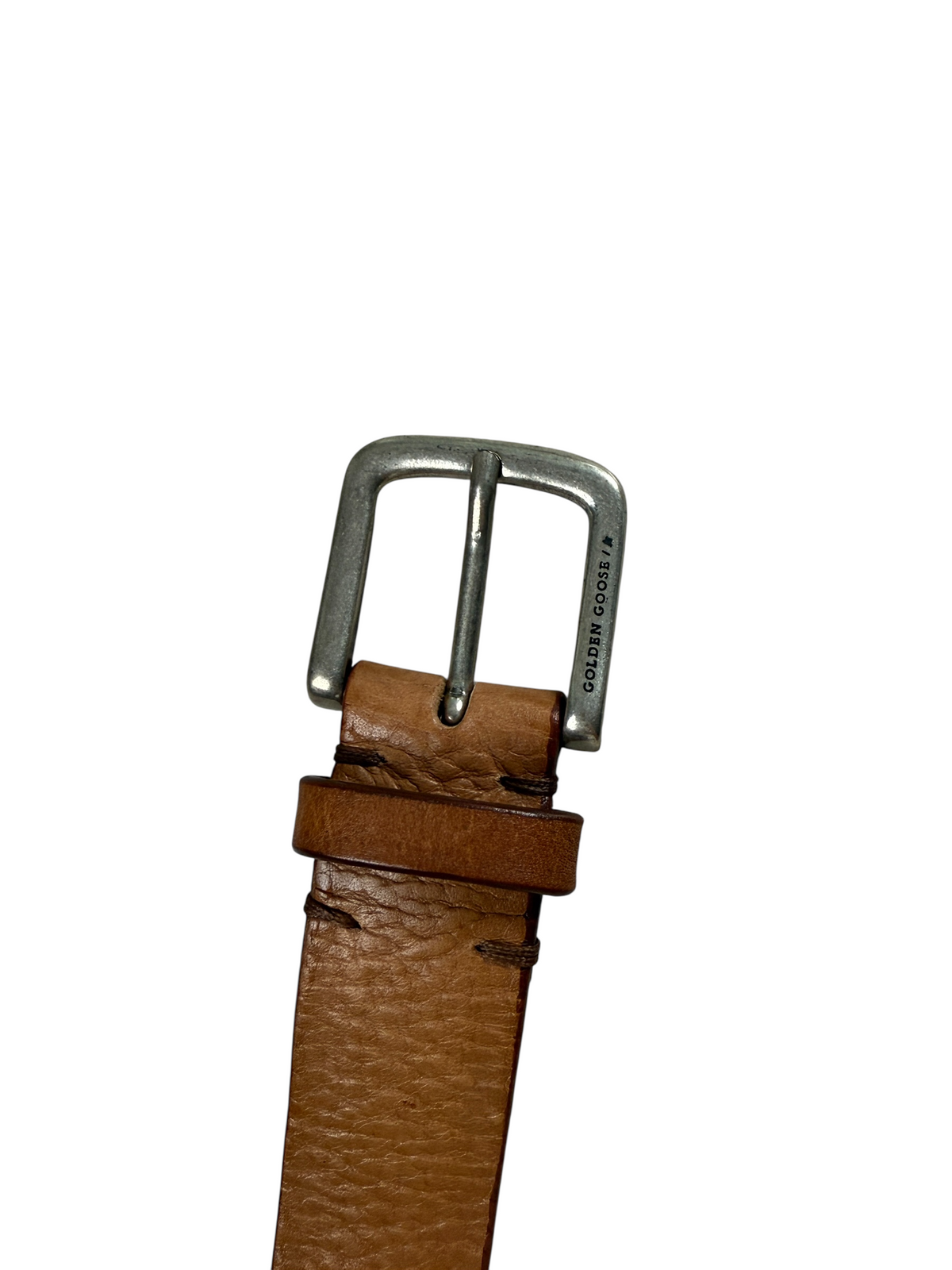 Ceinture Golden Goose marron taille 75 cm, détail matière et finitions — vue 3
