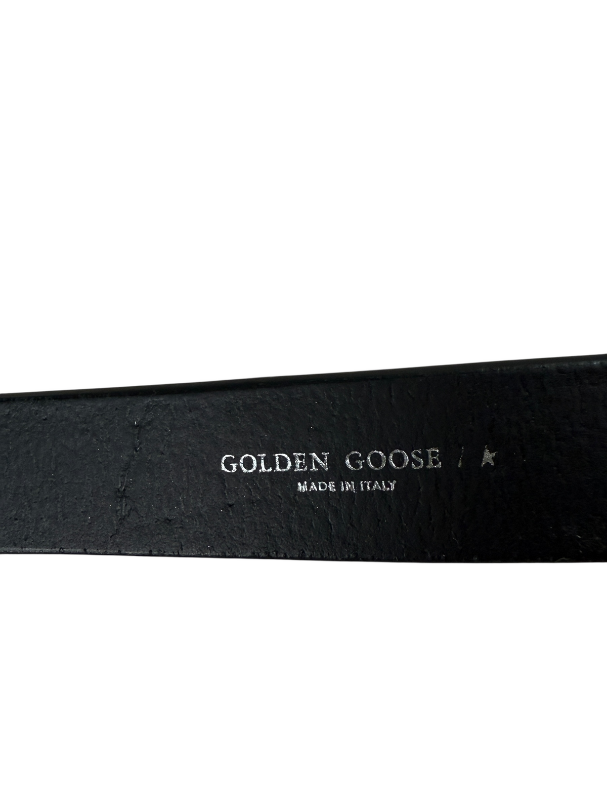 Ceinture Golden Goose noir taille 75 cm, détail matière et finitions — vue 3