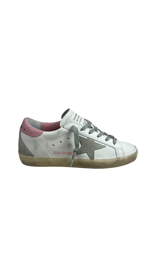 Sneakers Golden Goose Super-Star femme cuir blanc rose clair - Neuf