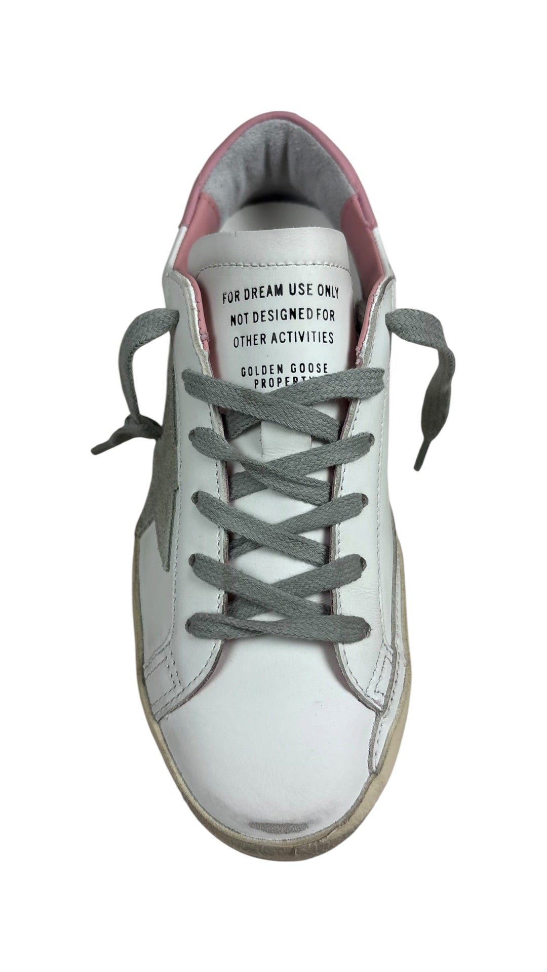 Sneakers Golden Goose Super-Star femme cuir blanc rose clair neuf - vue 2/4