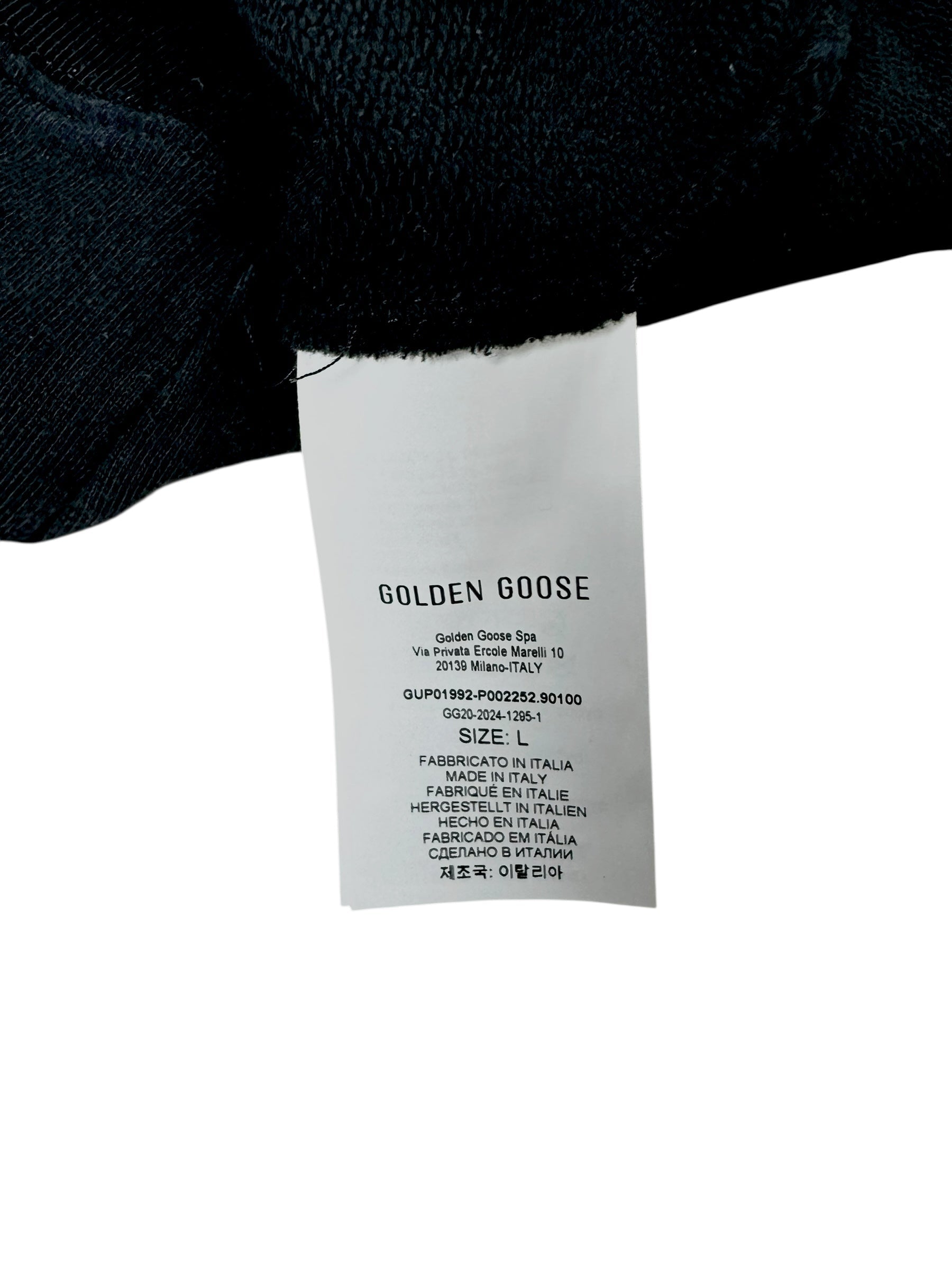 Sweat Golden Goose noir taille L - Logo et étiquette