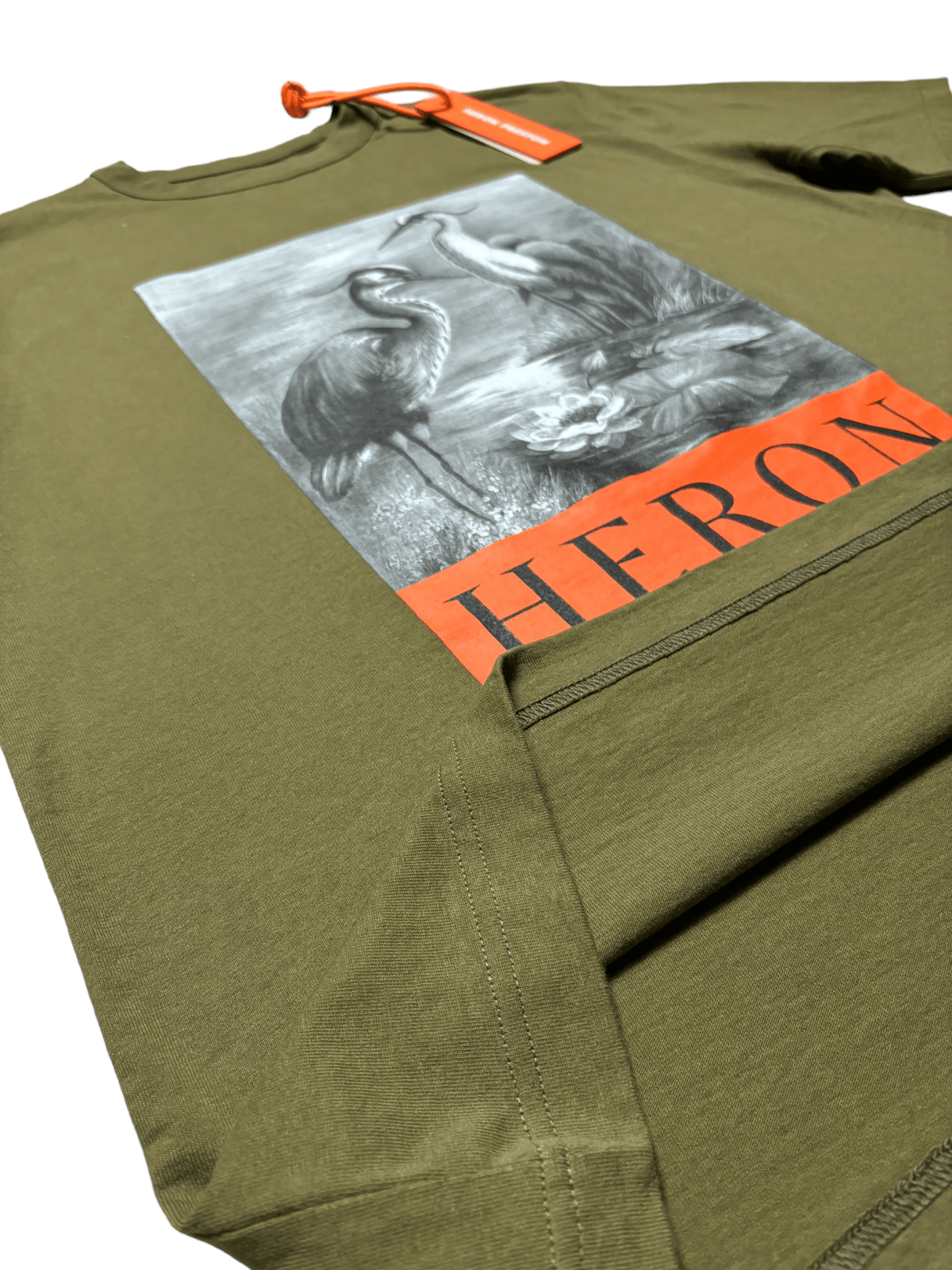 Tee-shirt Heron Preston kaki, seconde main authentifiée NB08, détail étiquettes et finitions — vue 3