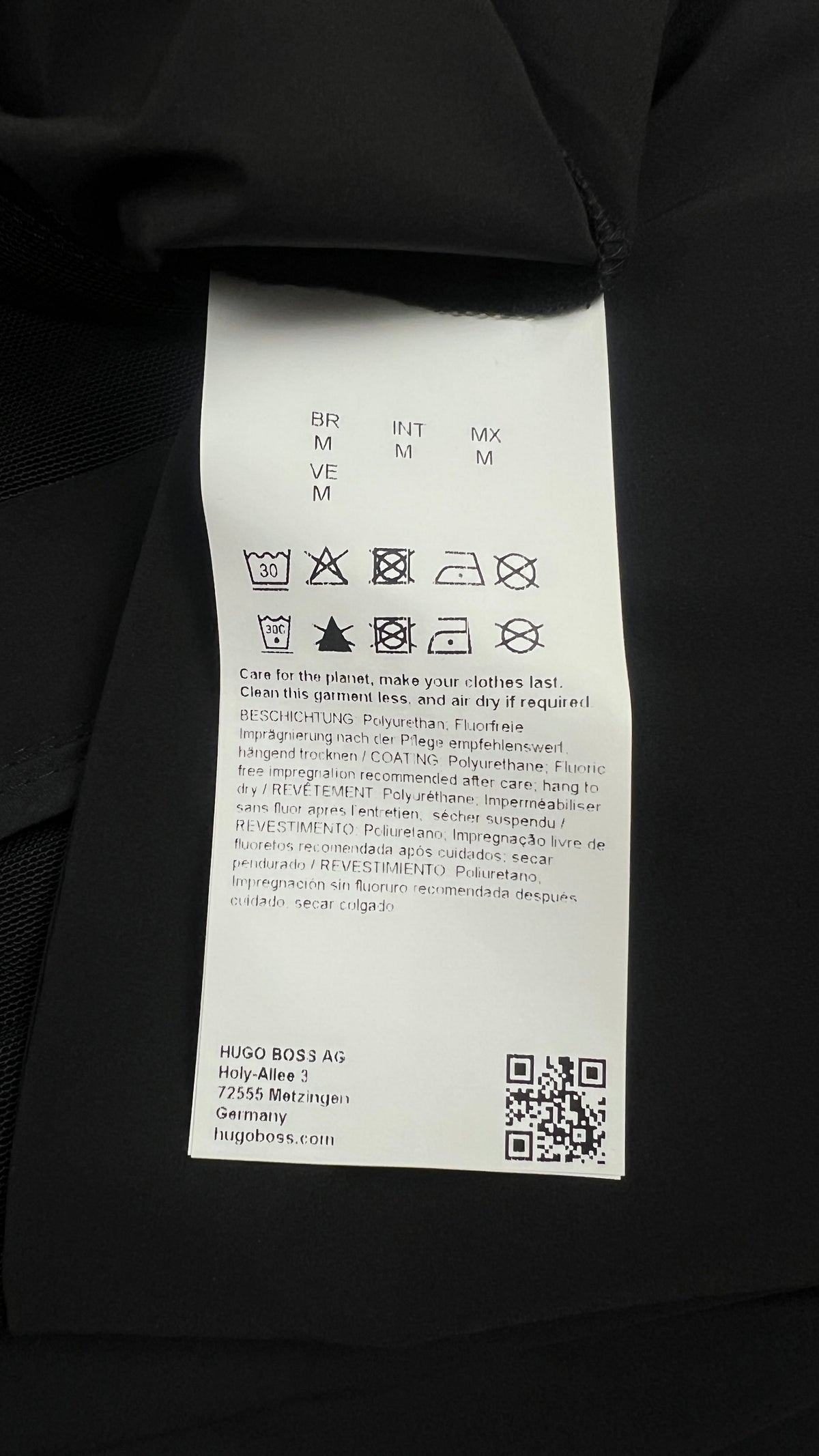 Veste à Capuche Hugo Boss D-Namix noir, détail étiquettes et finitions — vue 5