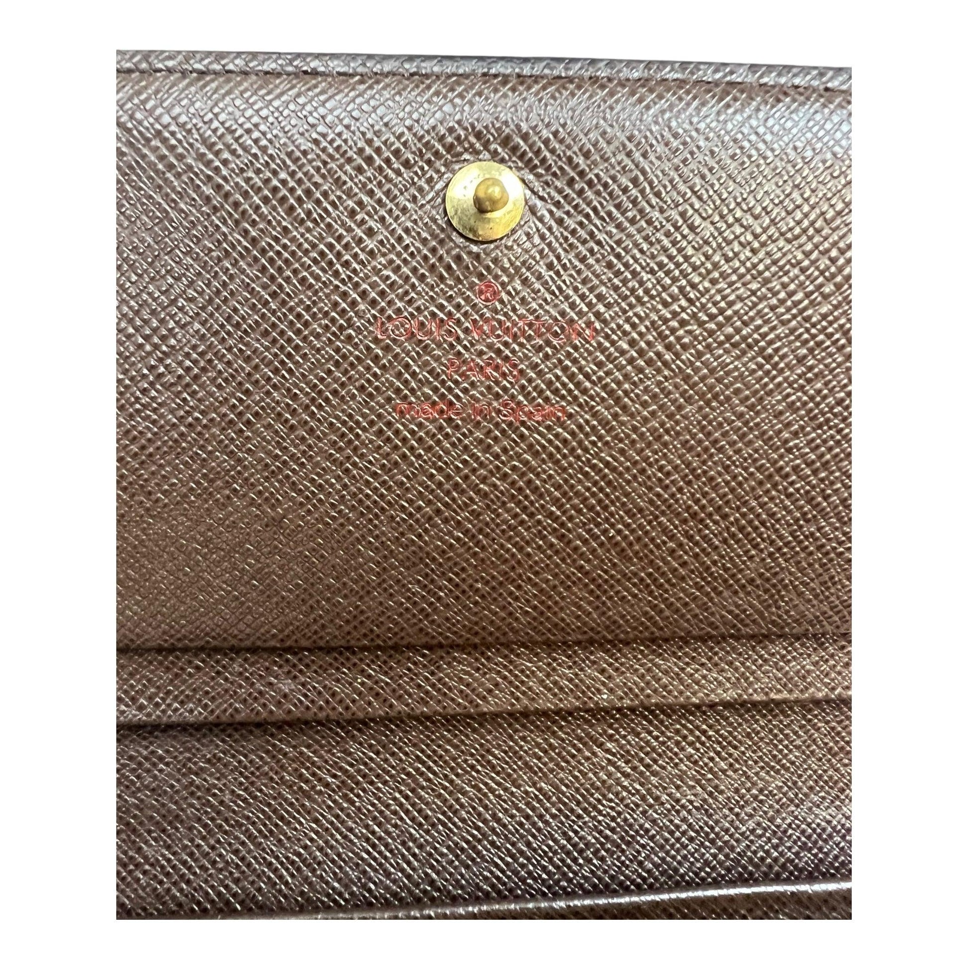 Louis Vuitton Damier Ebene Long Bifold Check Wallet 861589 For