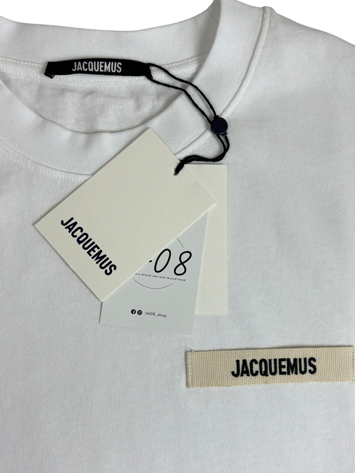 Tee-shirt Jacquemus Gros Grain blanc, neuf, vue de dos — vue 2