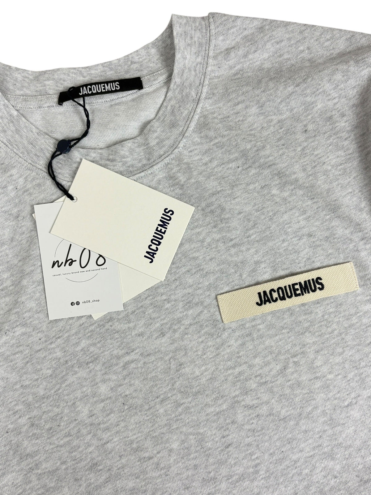 Tee-shirt Jacquemus Gros Grain gris, neuf, vue de dos — vue 2