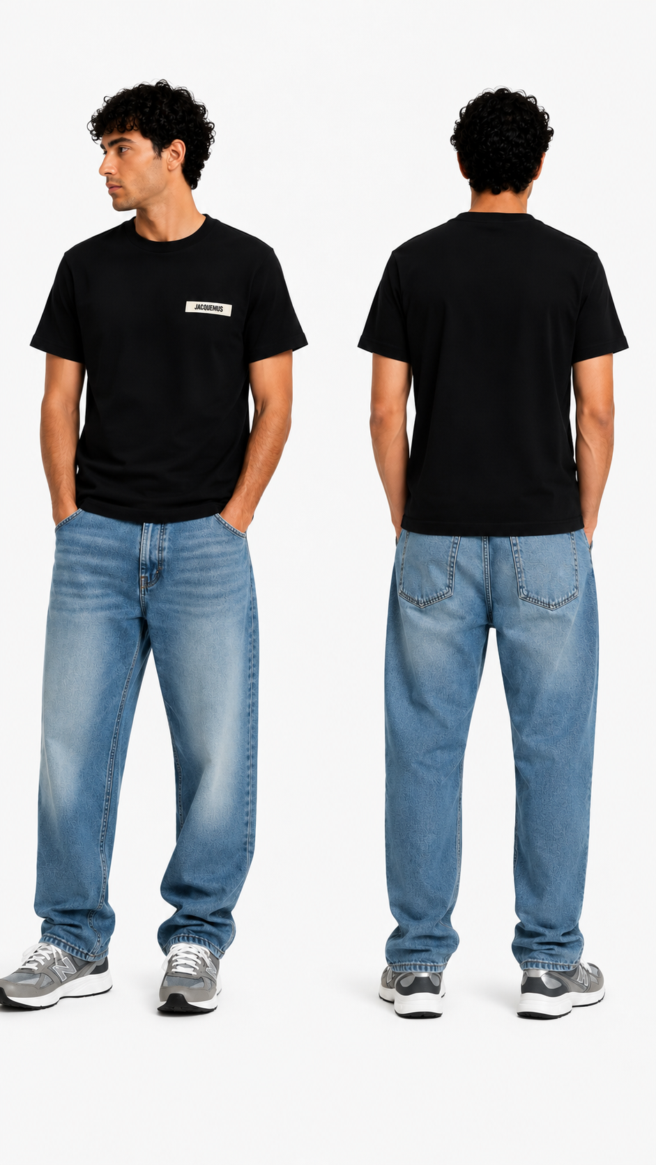 T-shirt Gros Grain Jacquemus noir neuf, coupe décontractée en coton biologique — vue 2