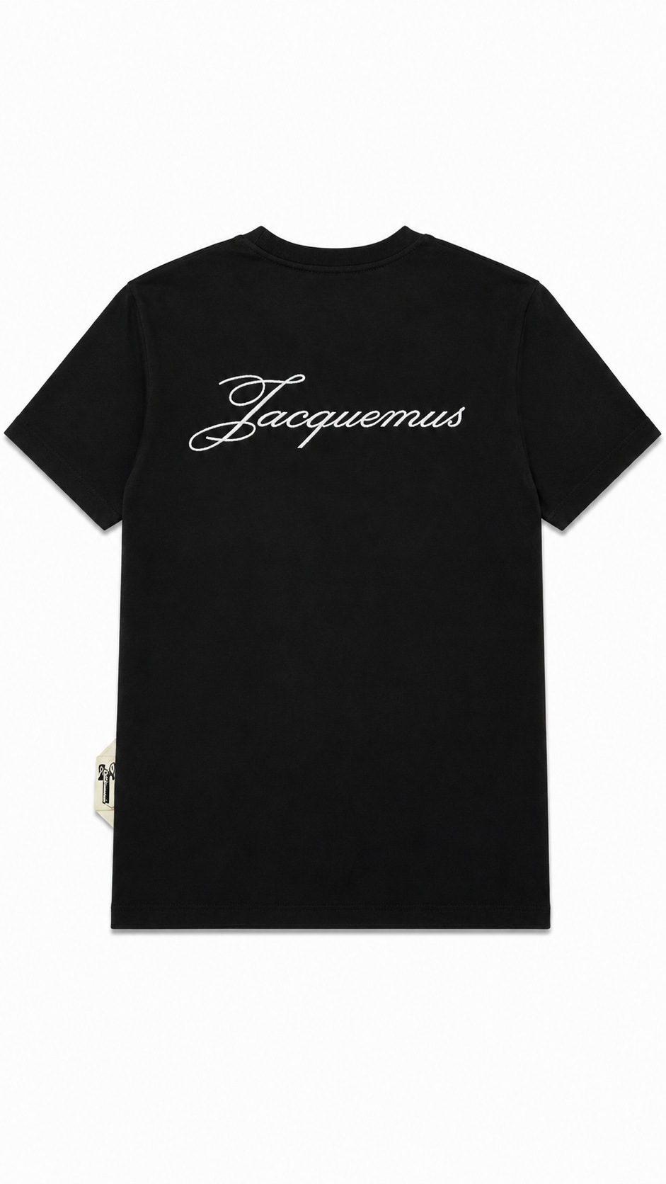 T-shirt Logo Jacquemus noir neuf, jersey de coton épais coupe décontractée — vue 2