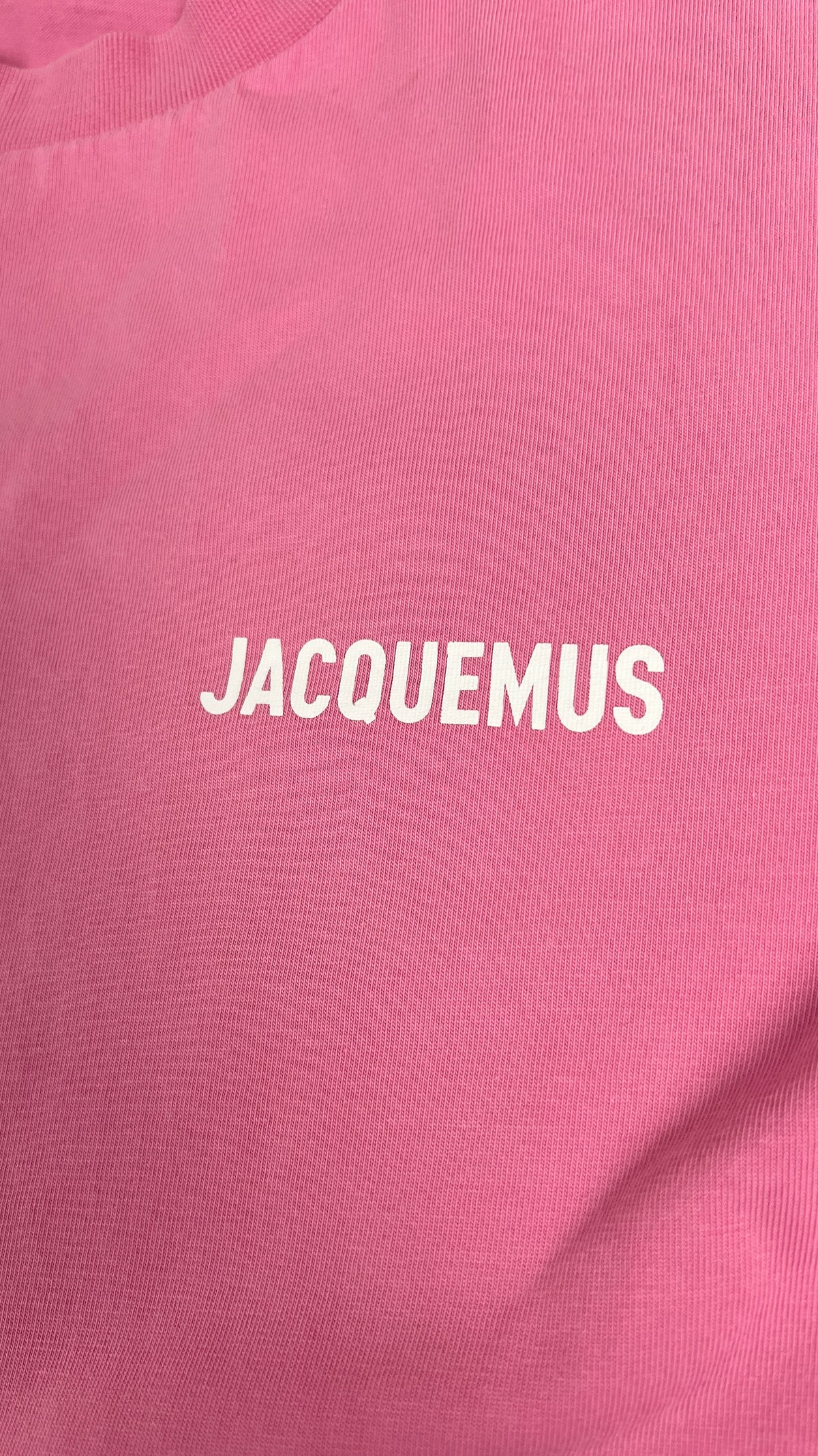 Tee-shirt Jacquemus Logo rose taille XS, détail étiquettes et finitions — vue 3