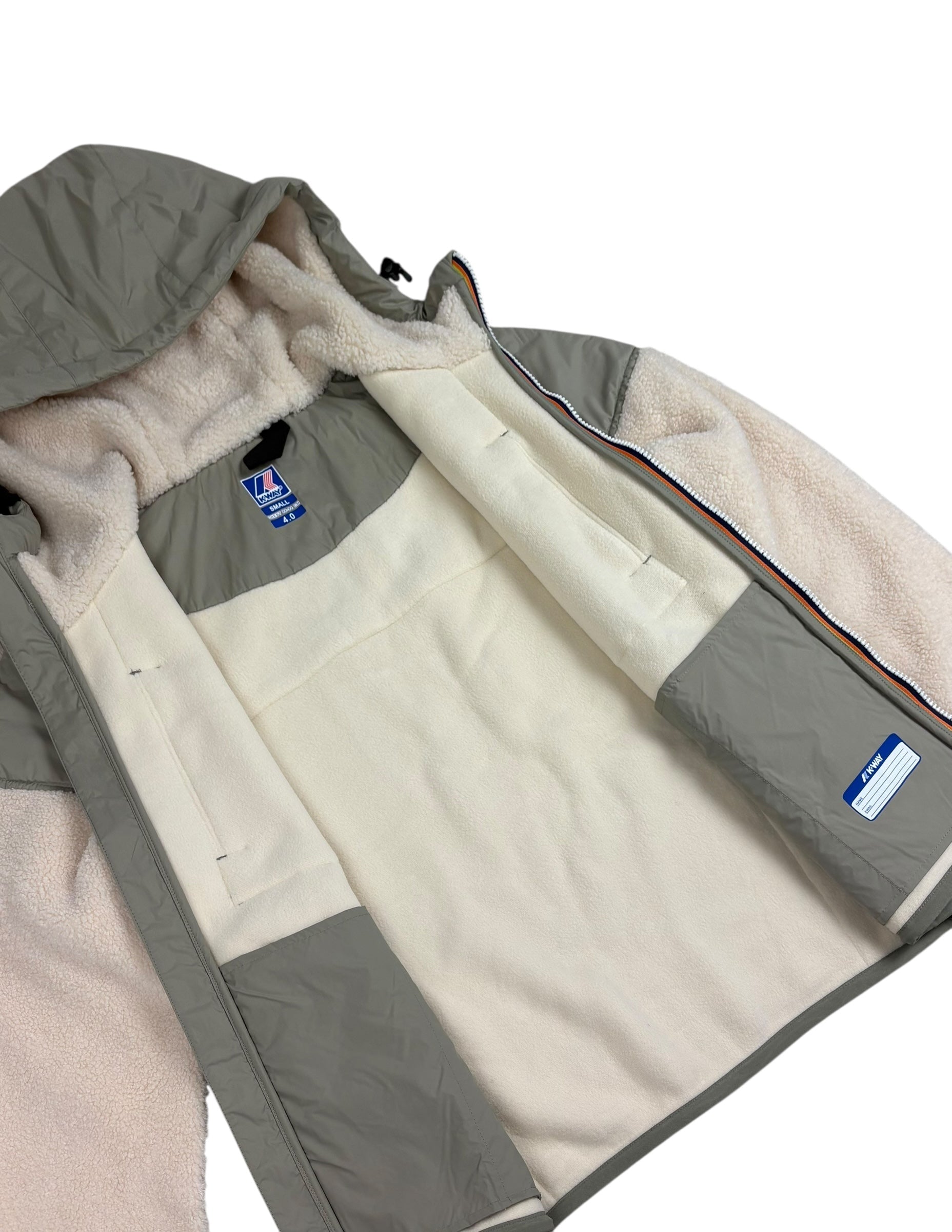 Veste K-Way crème / vert taille S - Détail