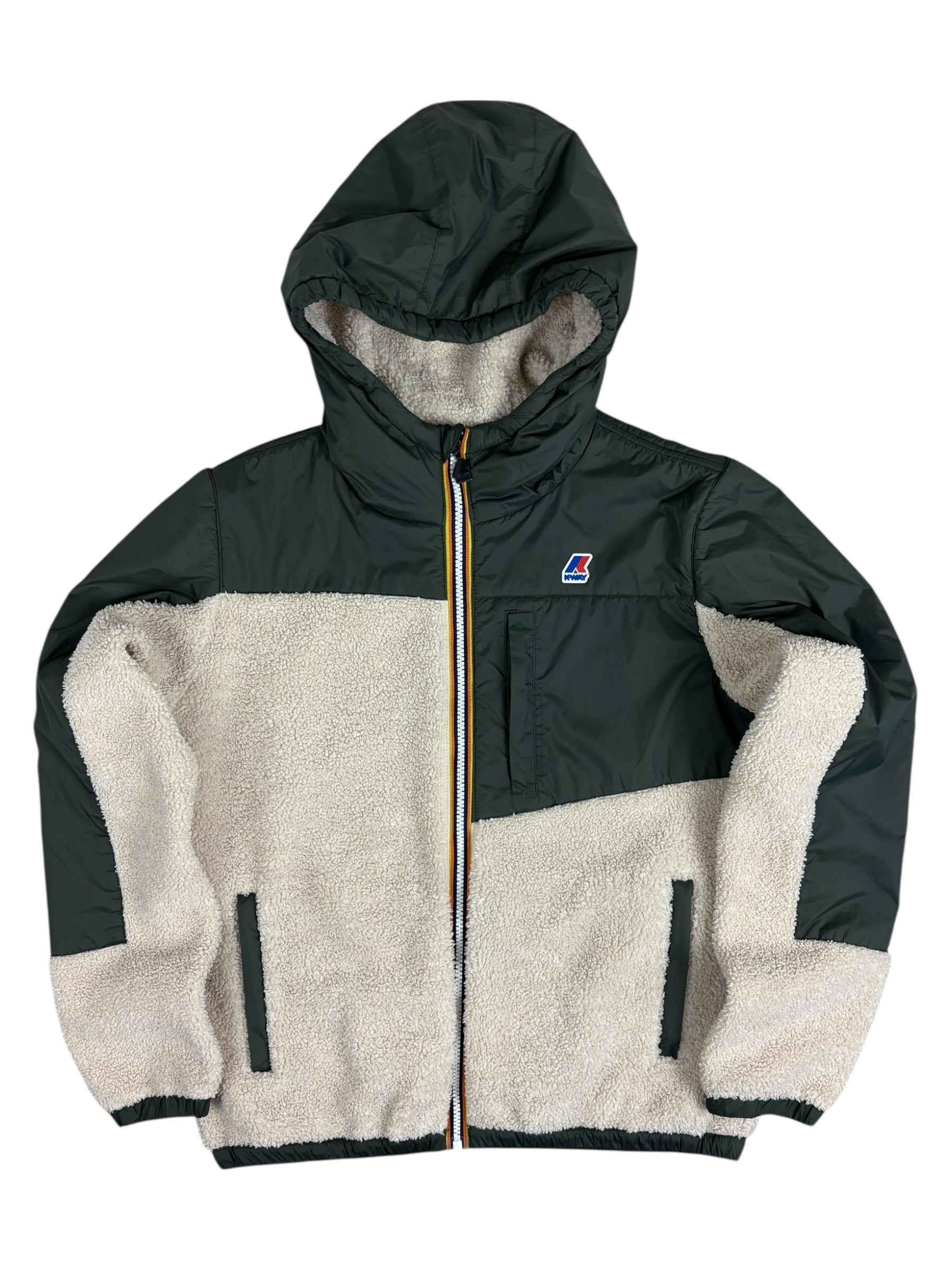Veste K-Way kaki / beige taille 14 ans - Vue de face