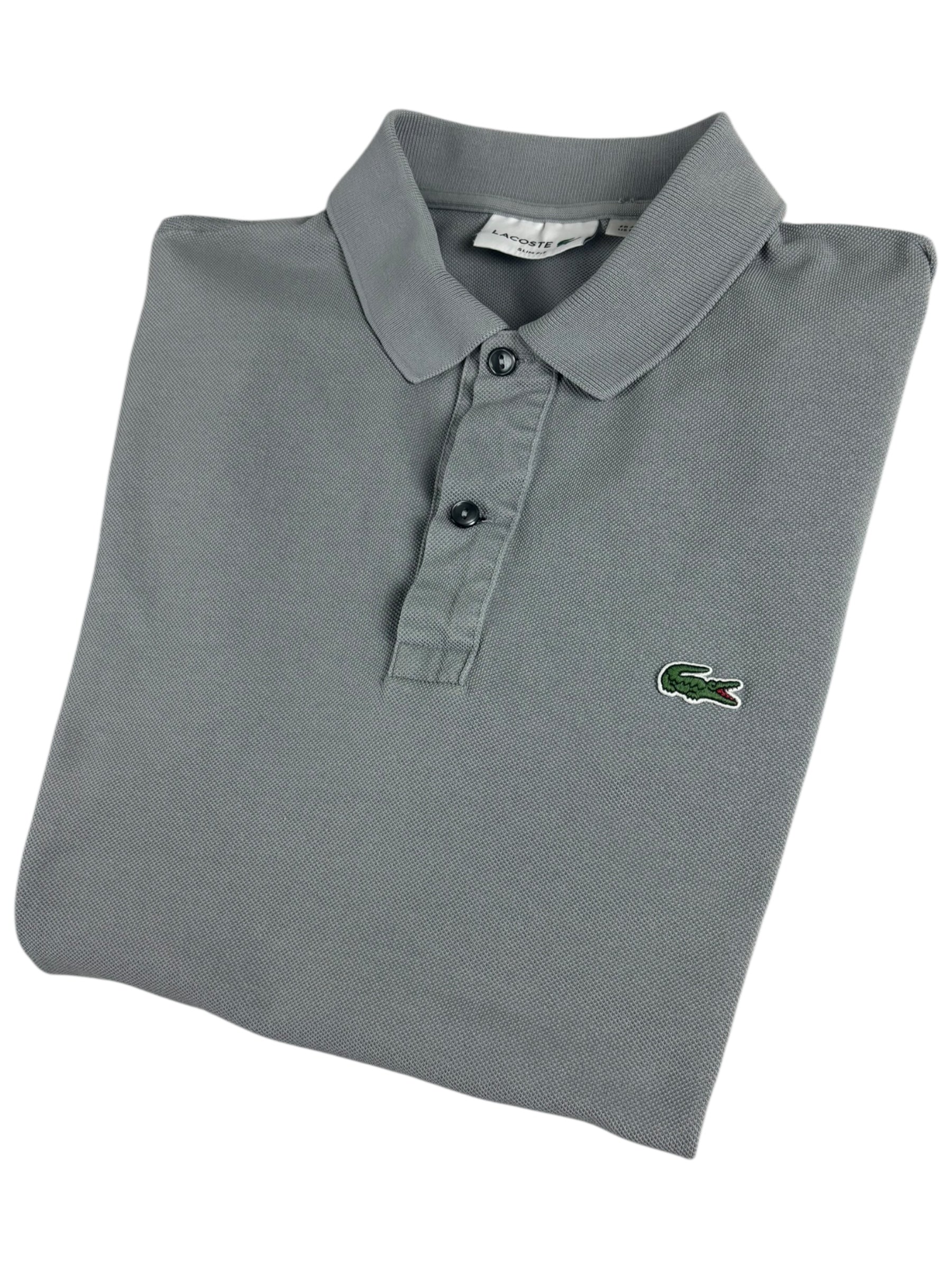 Polo Lacoste gris taille M - Détail