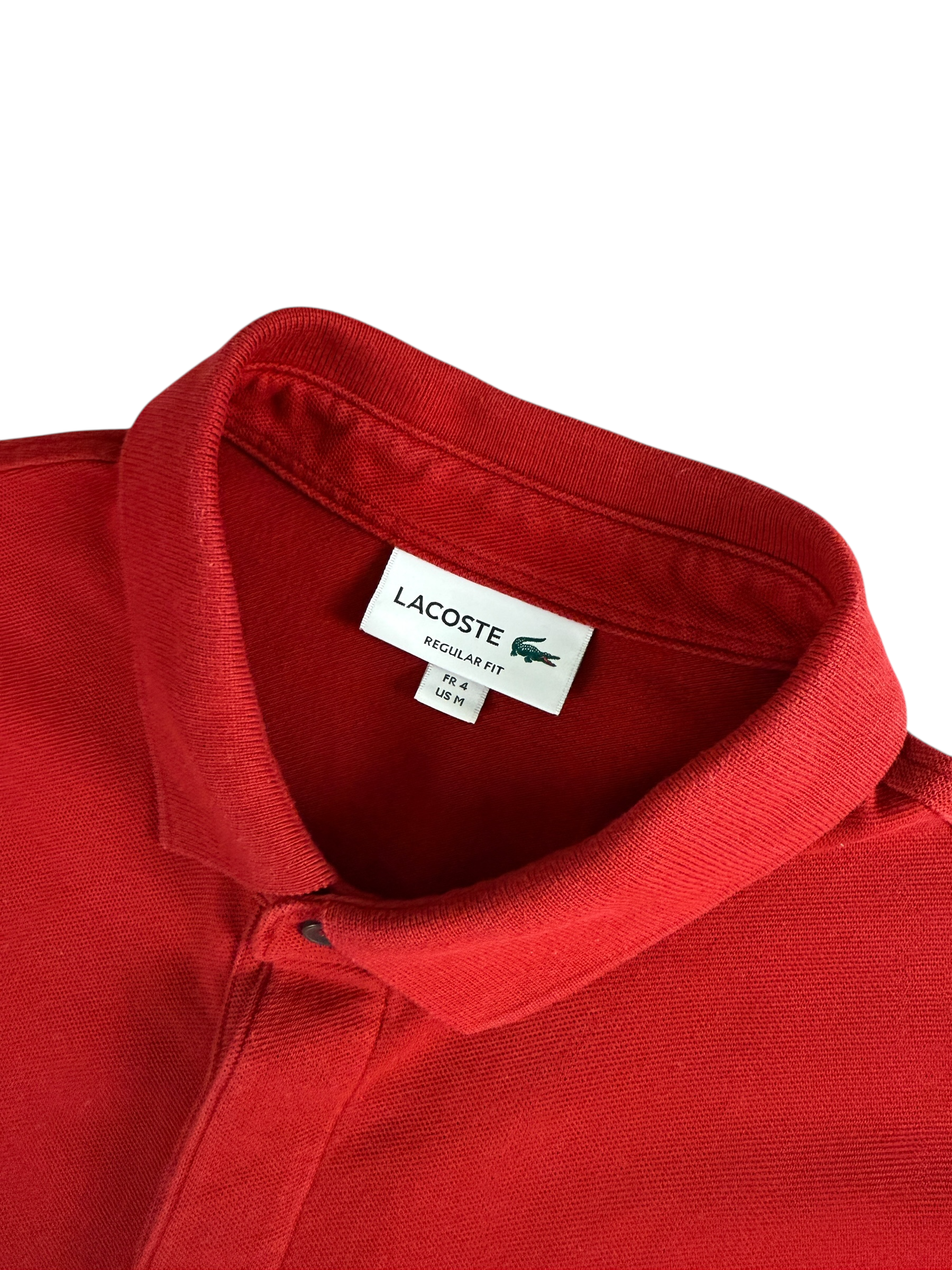 Polo Lacoste rouge taille M - Détail