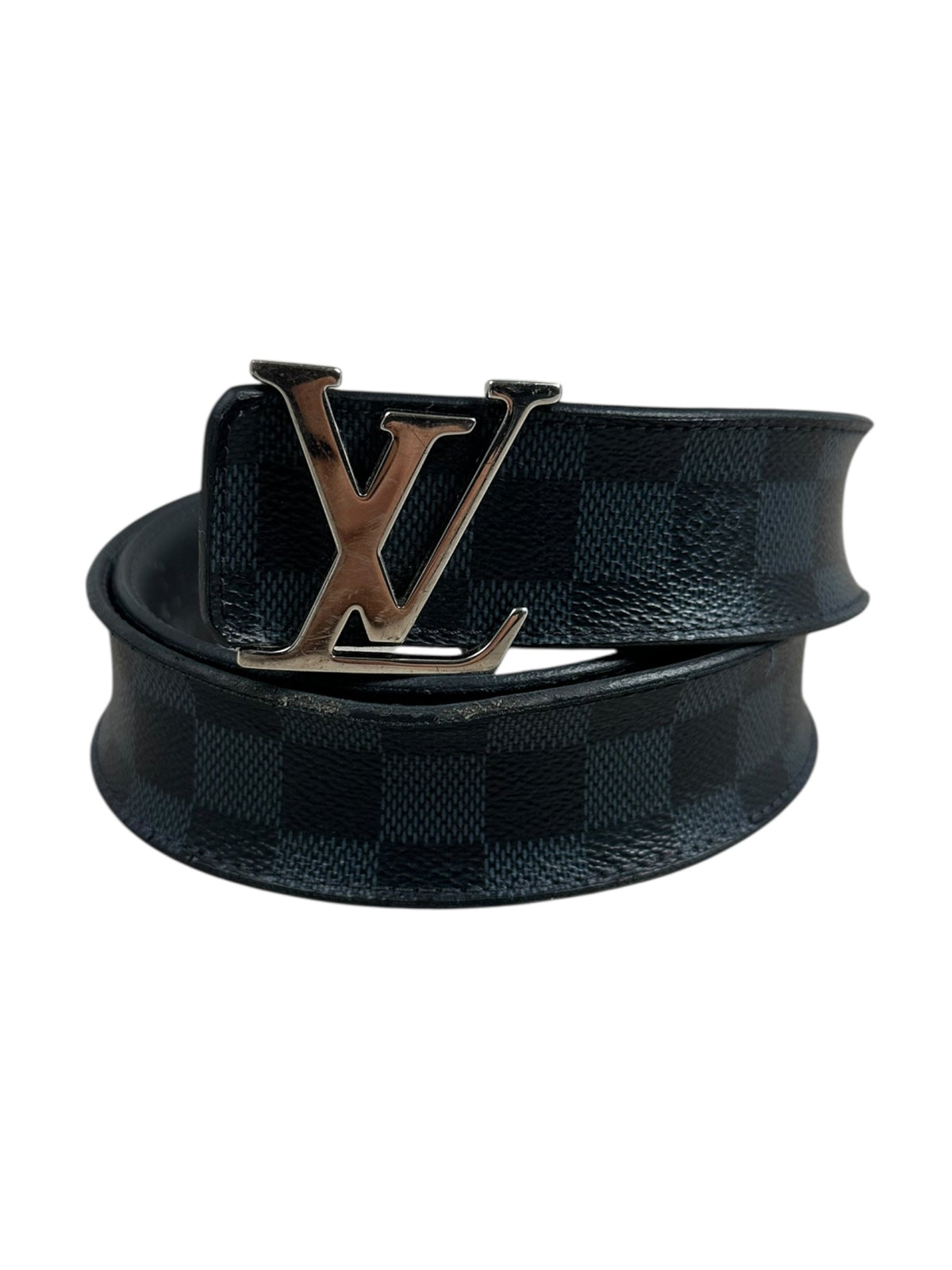 Ceinture Louis Vuitton Toile Damier Graphite noir / gris taille 90 cm, vue de dos — vue 2
