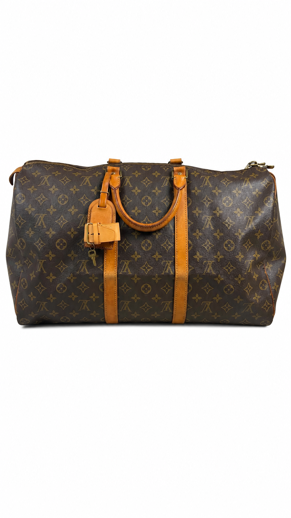 Sac Louis Vuitton Keepall 50 toile Monogram marron, vue de dos — vue 2