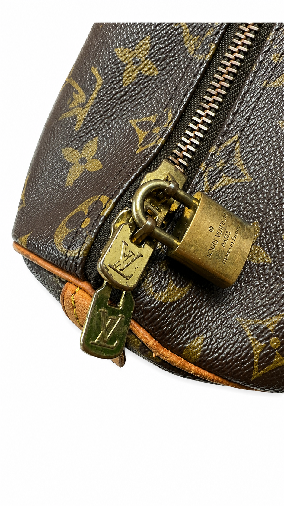 Sac Louis Vuitton Keepall 50 toile Monogram marron, vue de côté — vue 3