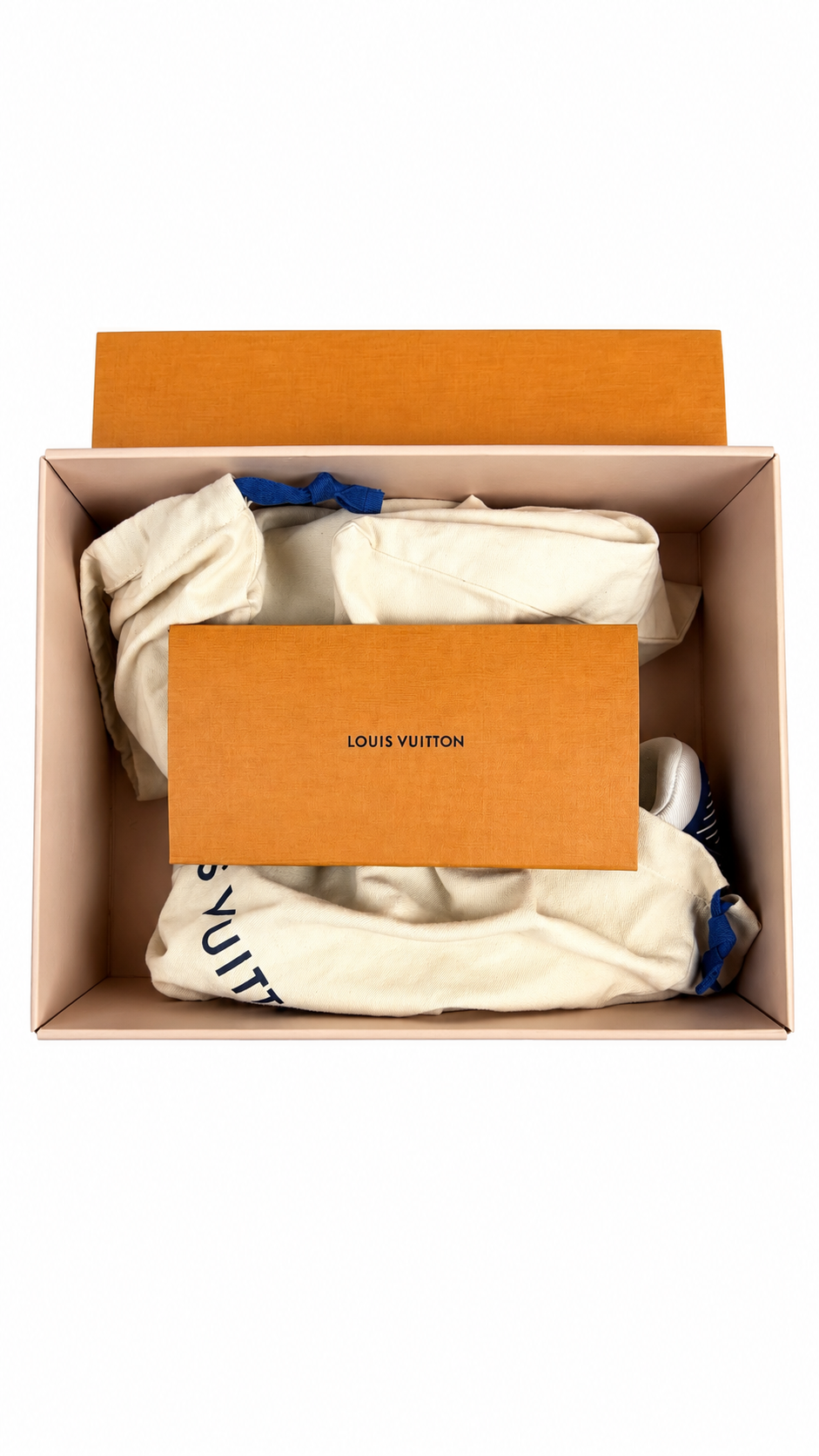 Sneakers Louis Vuitton LV Trainer Monogram Denim bleu, autre angle — vue 7