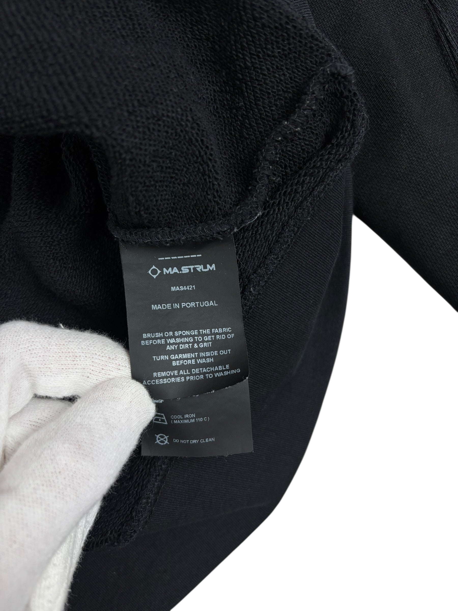 Hoodie Ma.Strum noir taille M - Logo et étiquette