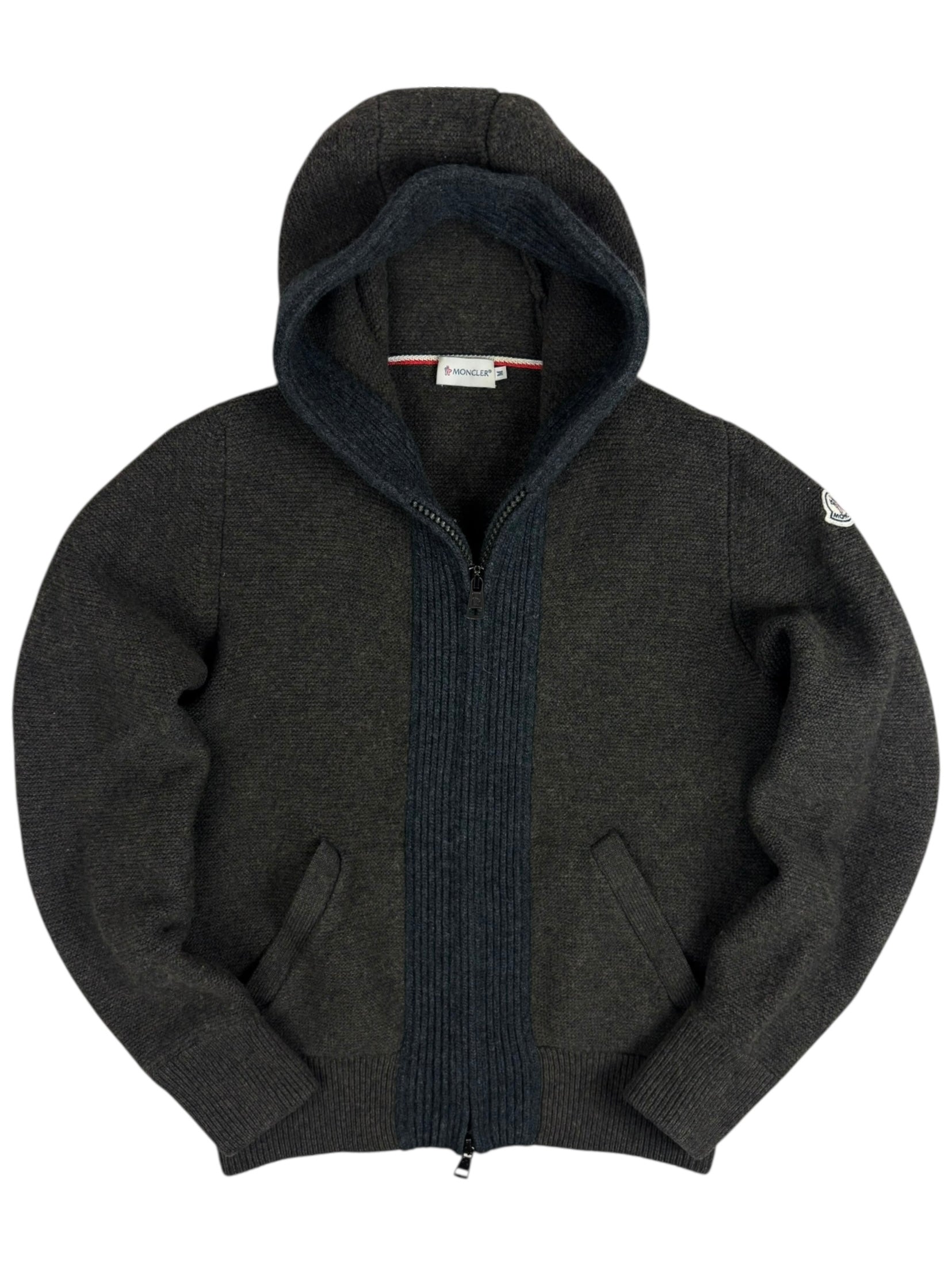 Cardigan Moncler kaki / gris taille M - Vue de face