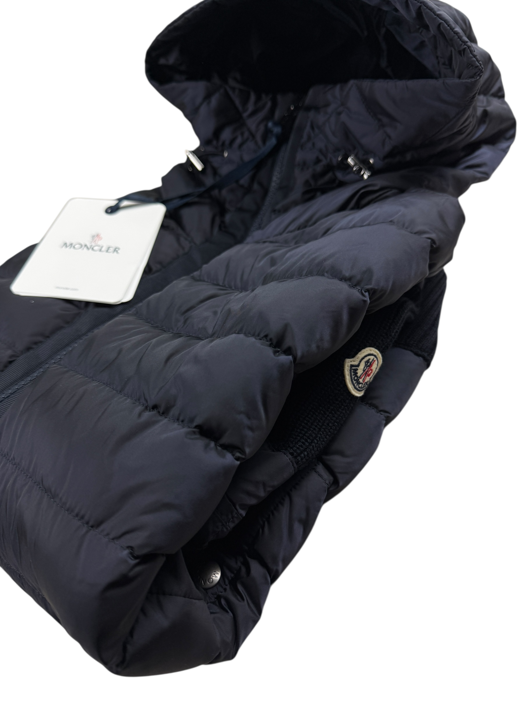 Cardigan Moncler marine taille M - Logo et étiquette