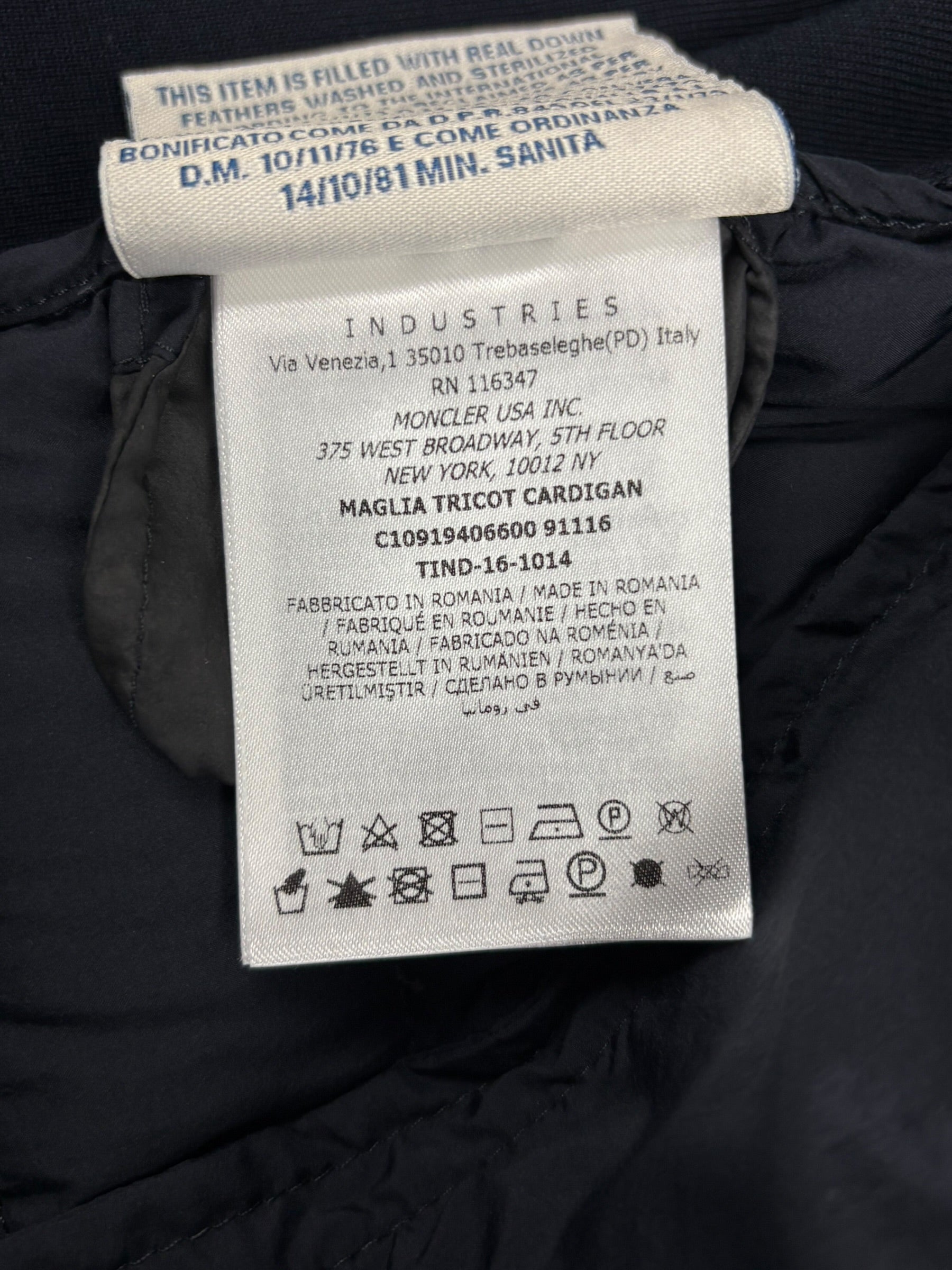 Cardigan Moncler marine taille XL - Vue côté