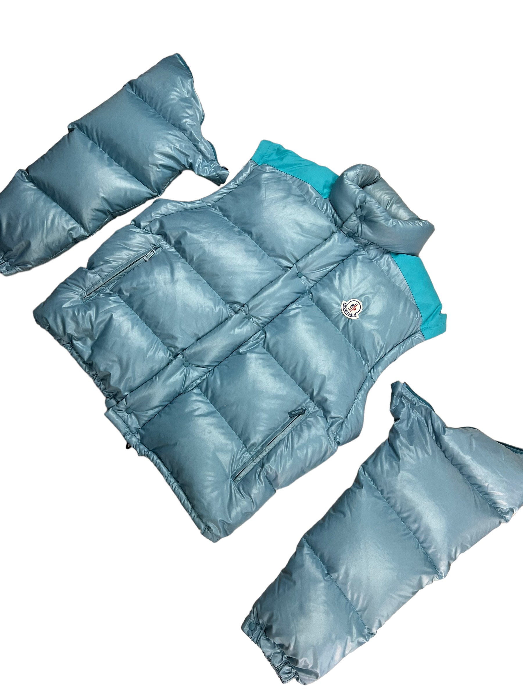 Doudoune Moncler bleu taille XL - Détail