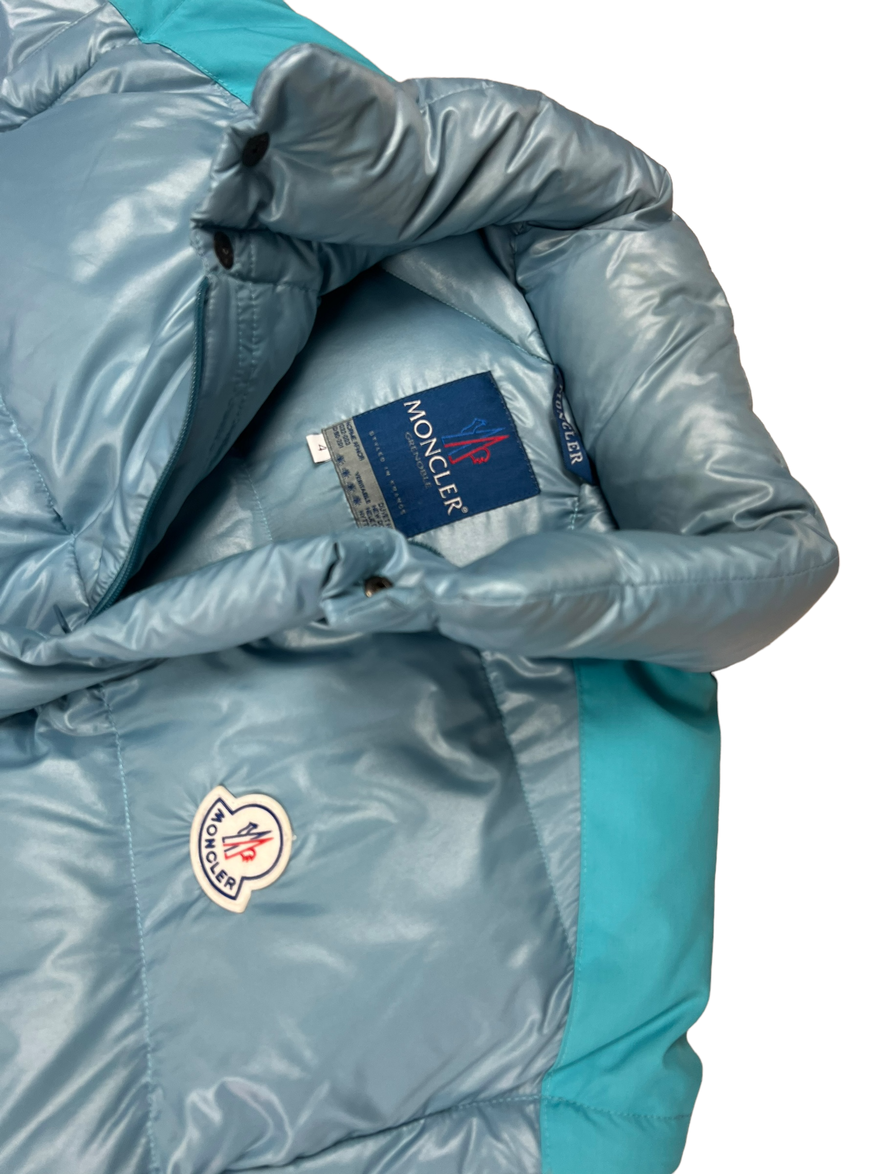 Doudoune Moncler bleu taille XL - Vue côté
