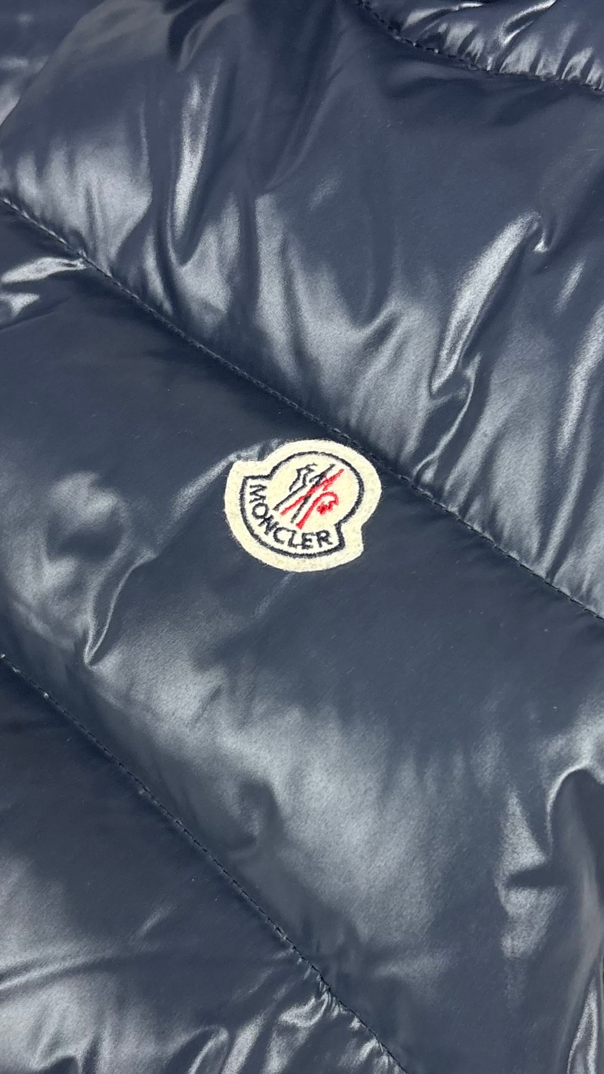 Gilet Doudoune Moncler Tib marine taille 3, détail étiquettes et finitions — vue 3