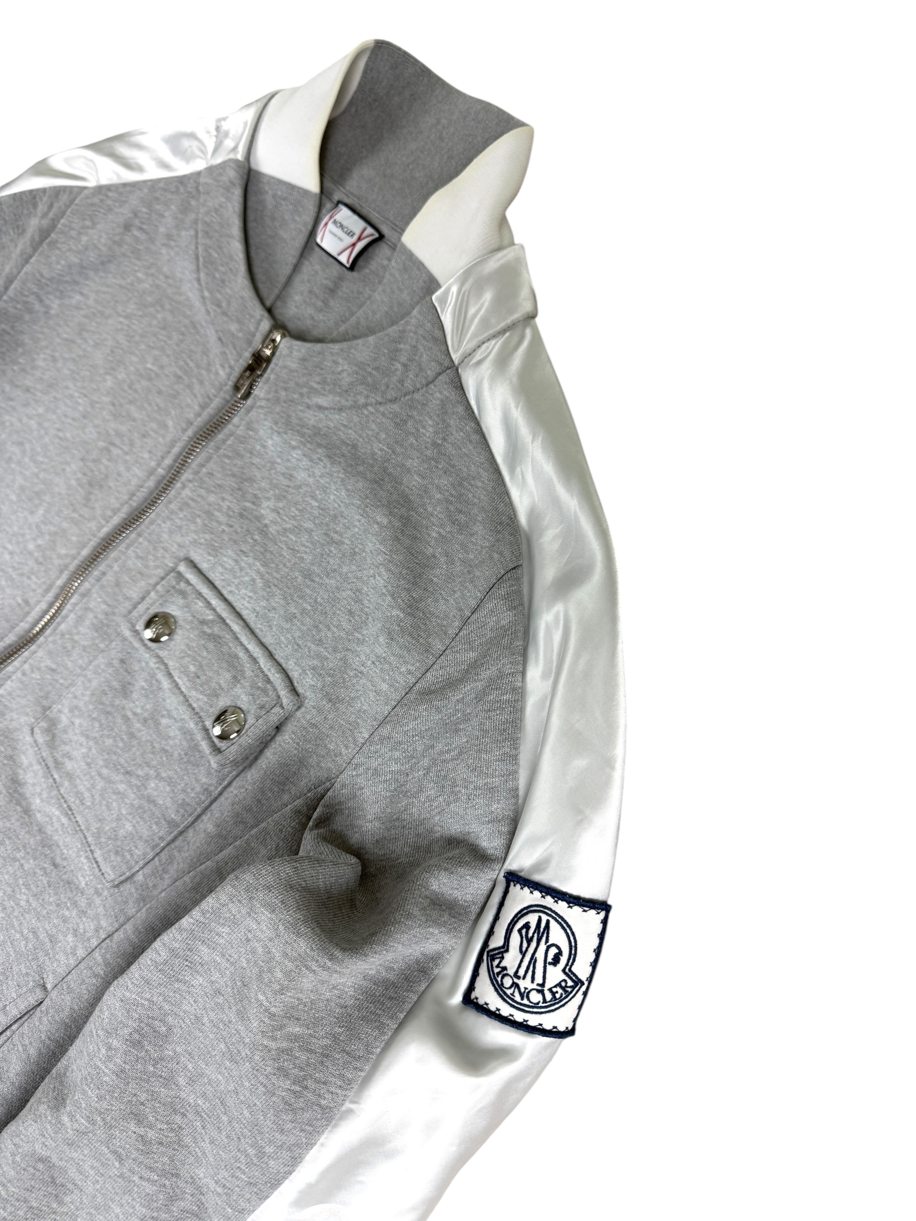 Gilet Moncler gris / blanc taille M - Vue de dos